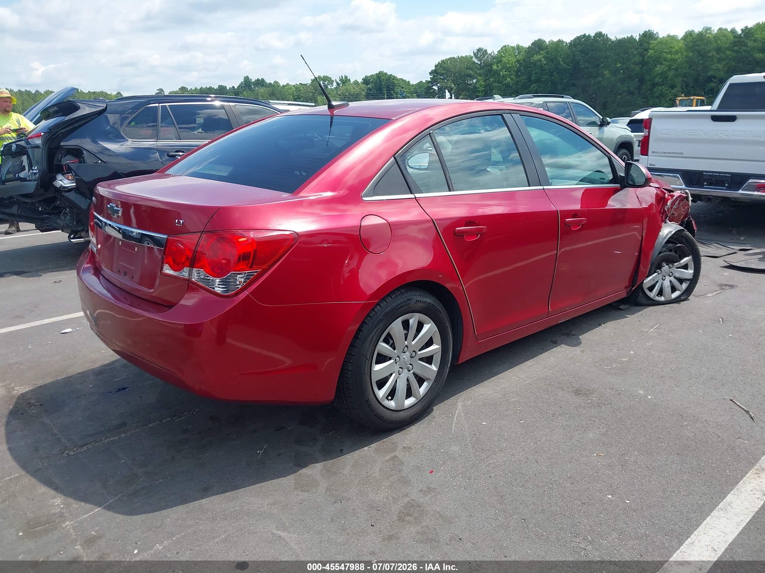 2011 Chevrolet Cruze 1lt Красный vin: 1G1PF5S90B7208484