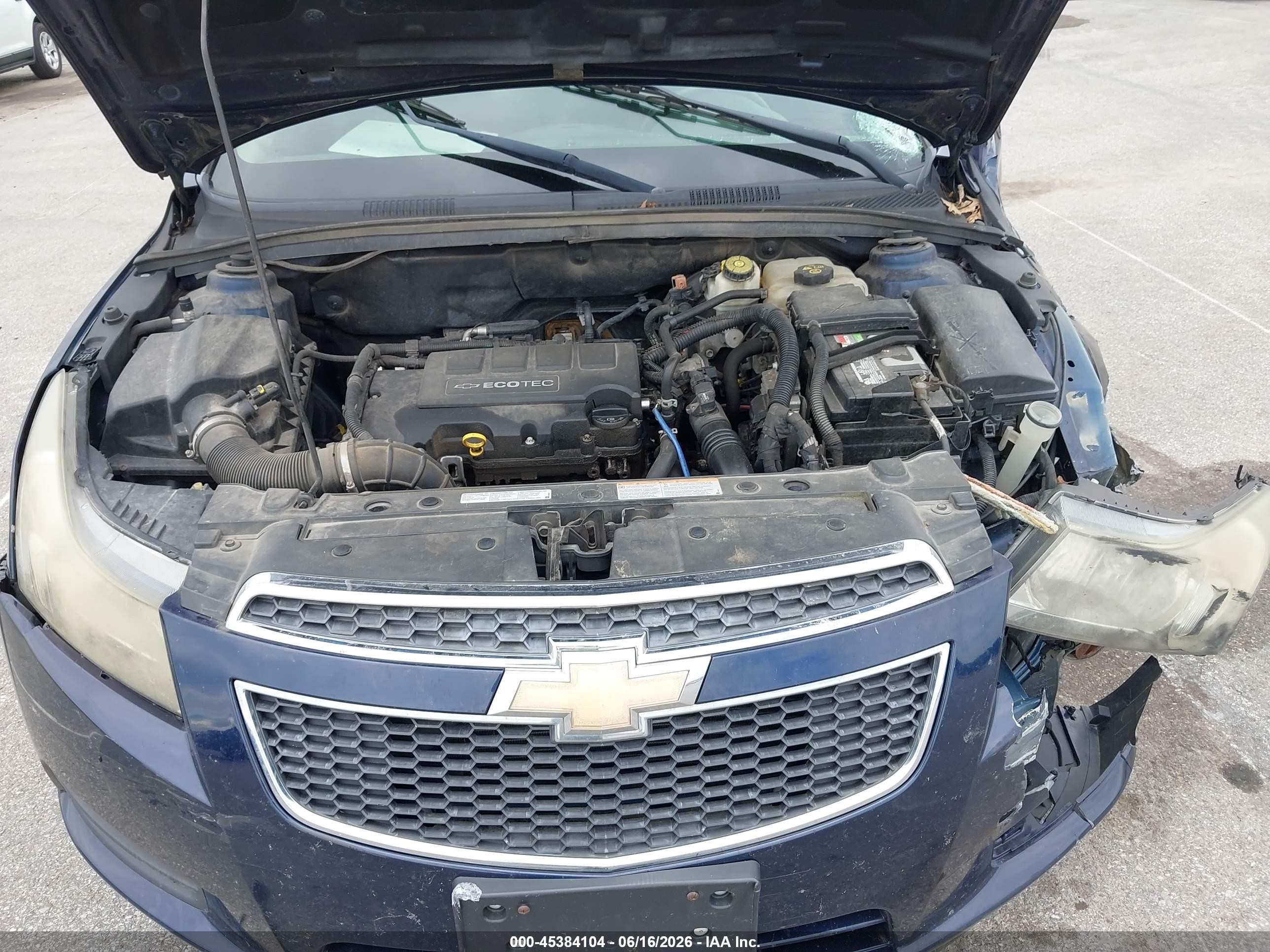 2011 Chevrolet Cruze 1lt Blue vin: 1G1PF5S90B7223065