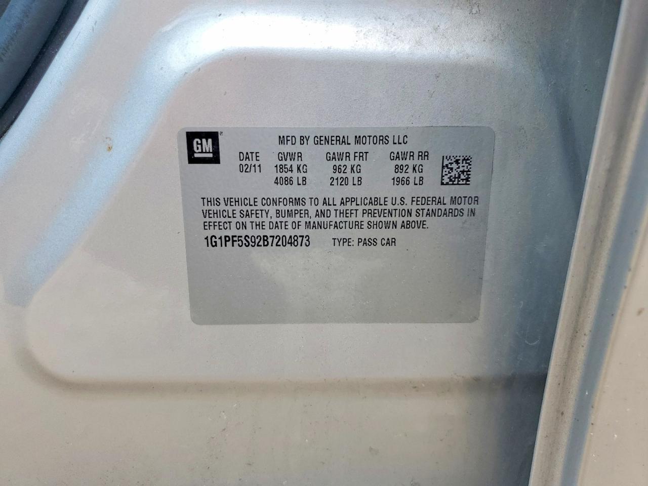 2011 Chevrolet Cruze Lt Серебряный vin: 1G1PF5S92B7204873