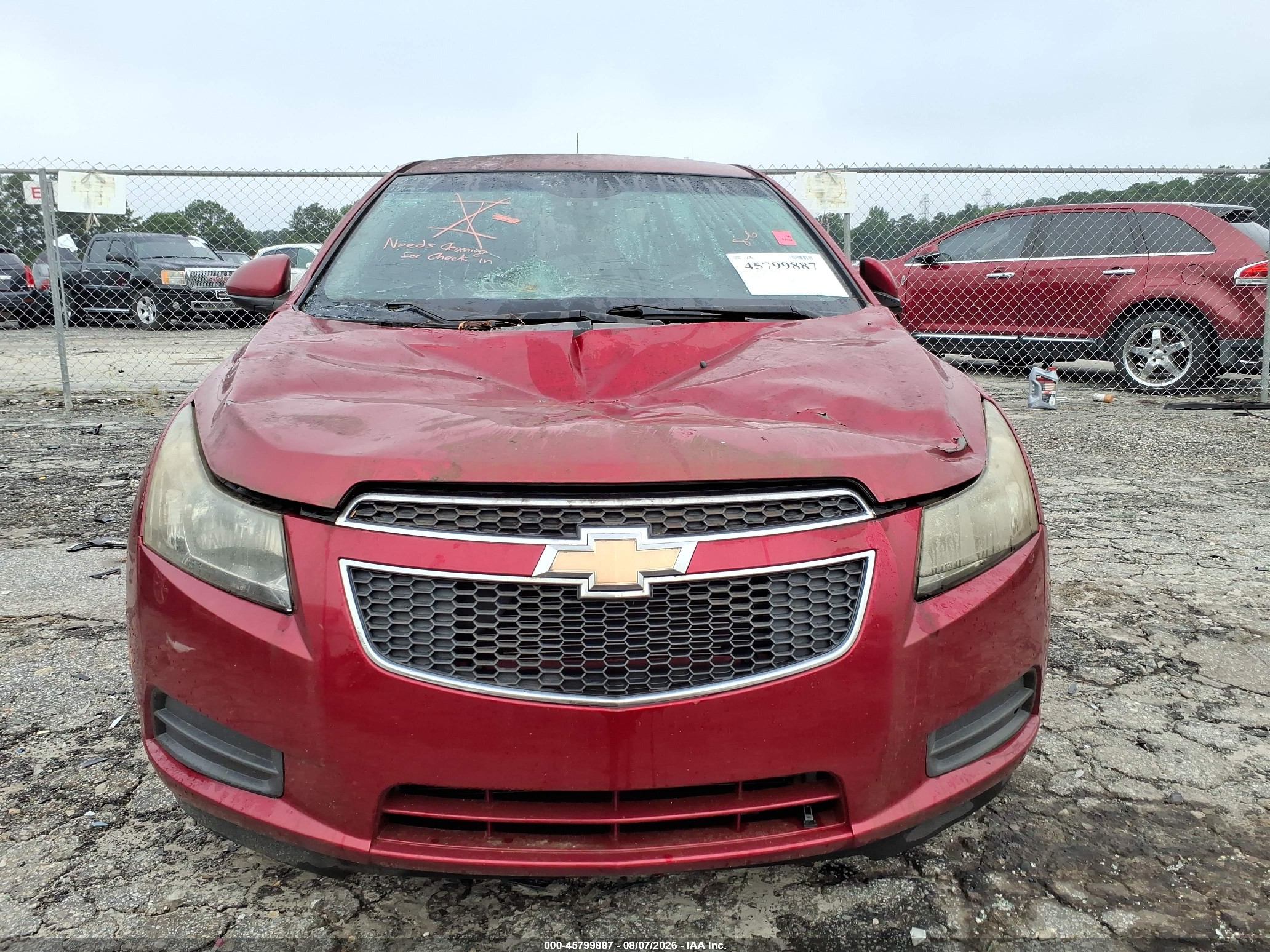 2011 Chevrolet Cruze 1lt Red vin: 1G1PF5S93B7102997