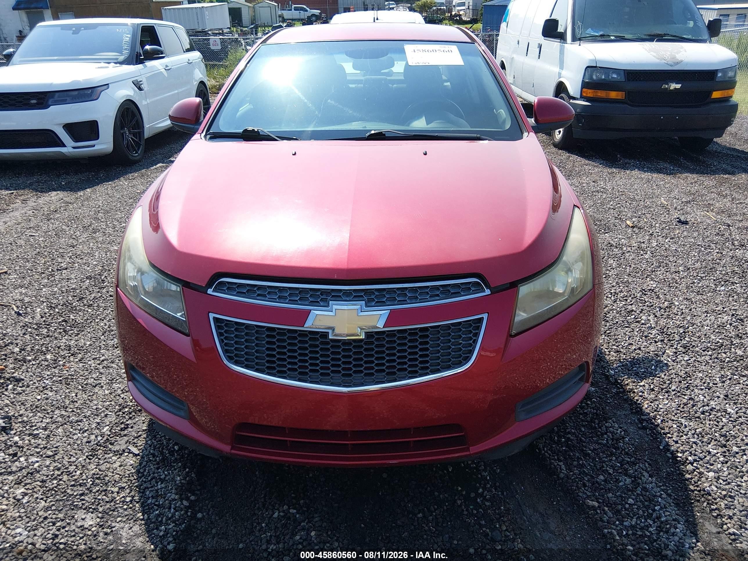 2011 Chevrolet Cruze 1lt Red vin: 1G1PF5S93B7152119
