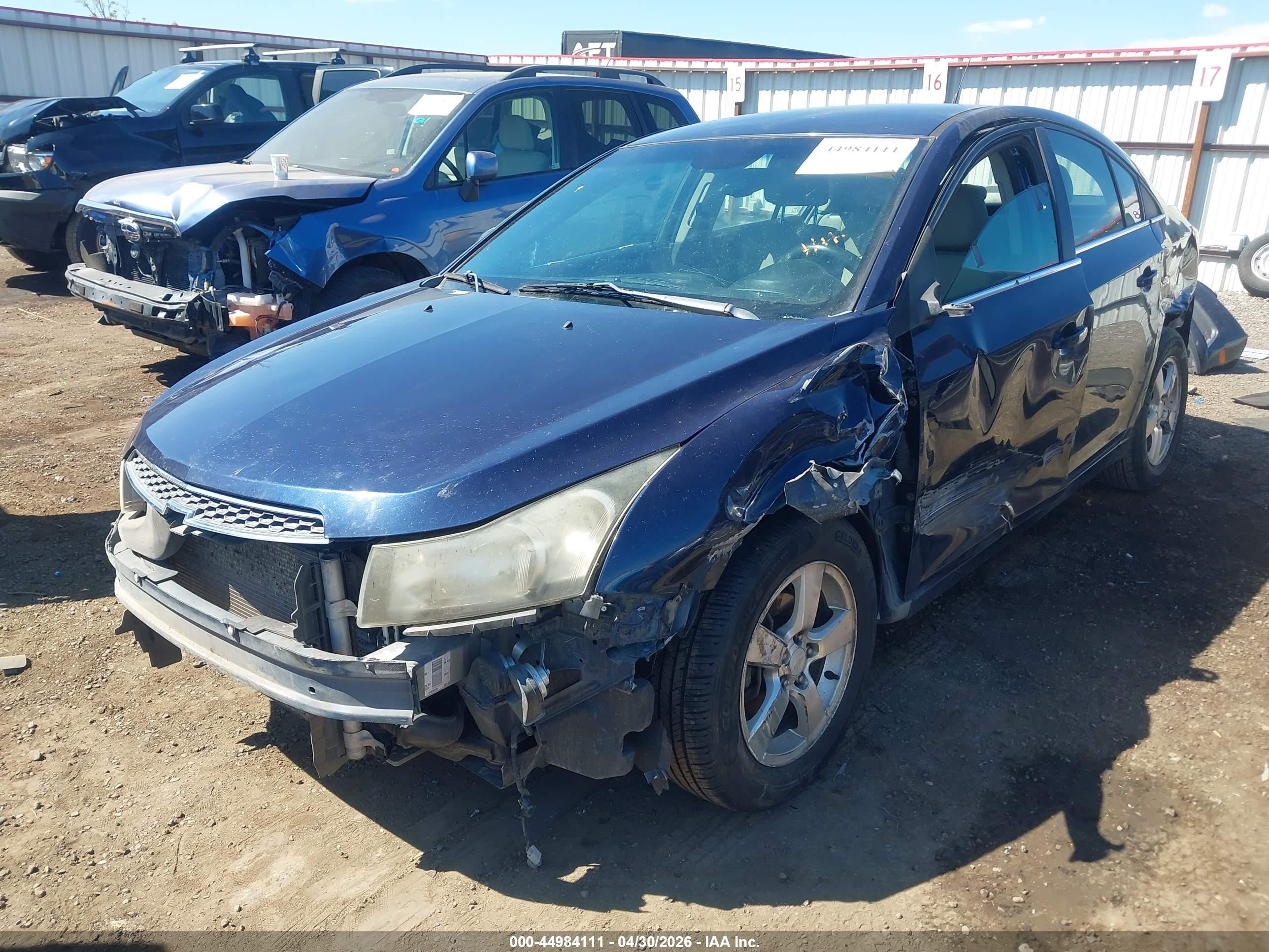 2011 Chevrolet Cruze 1lt Blue vin: 1G1PF5S94B7128282