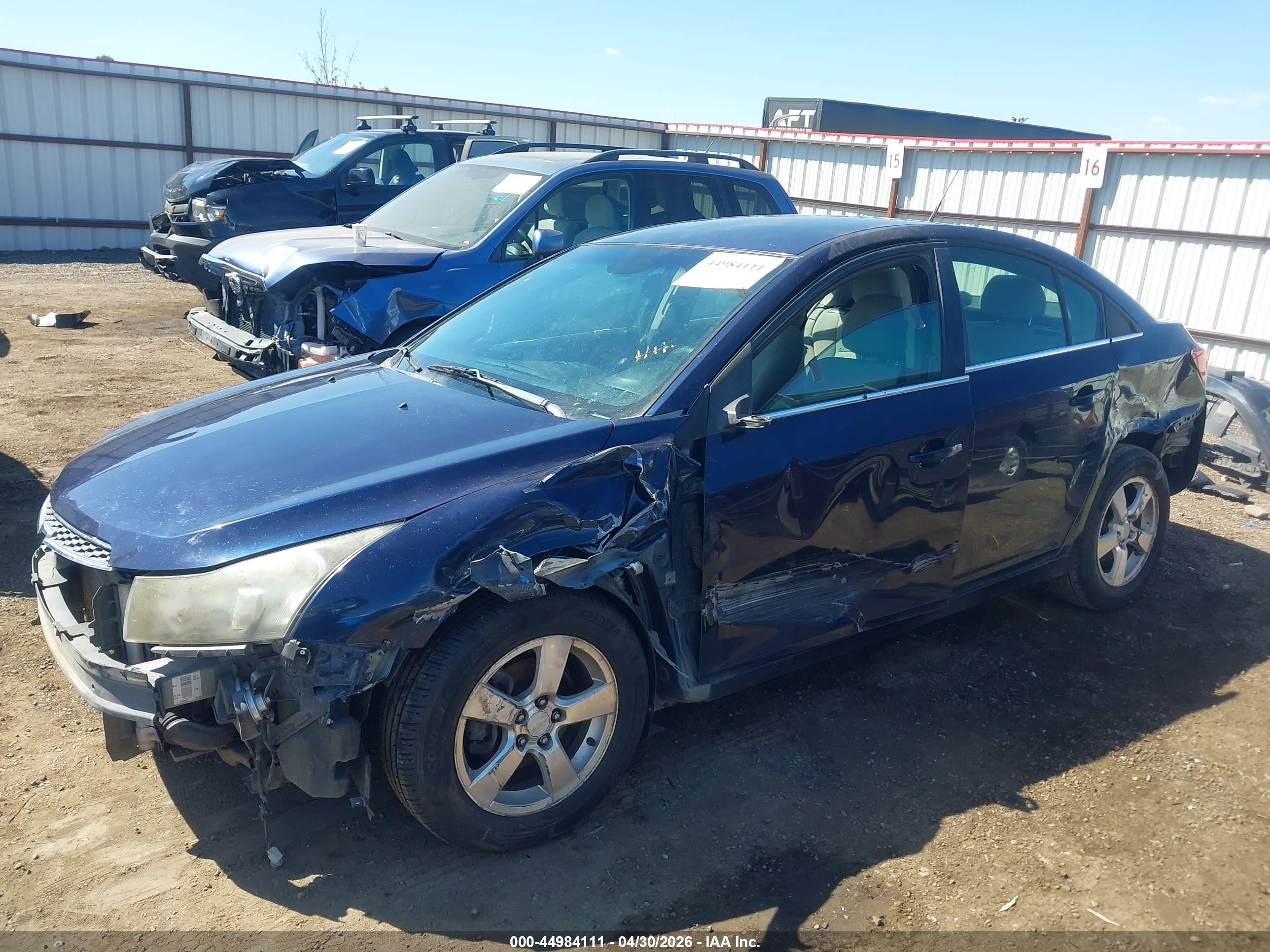 2011 Chevrolet Cruze 1lt Blue vin: 1G1PF5S94B7128282