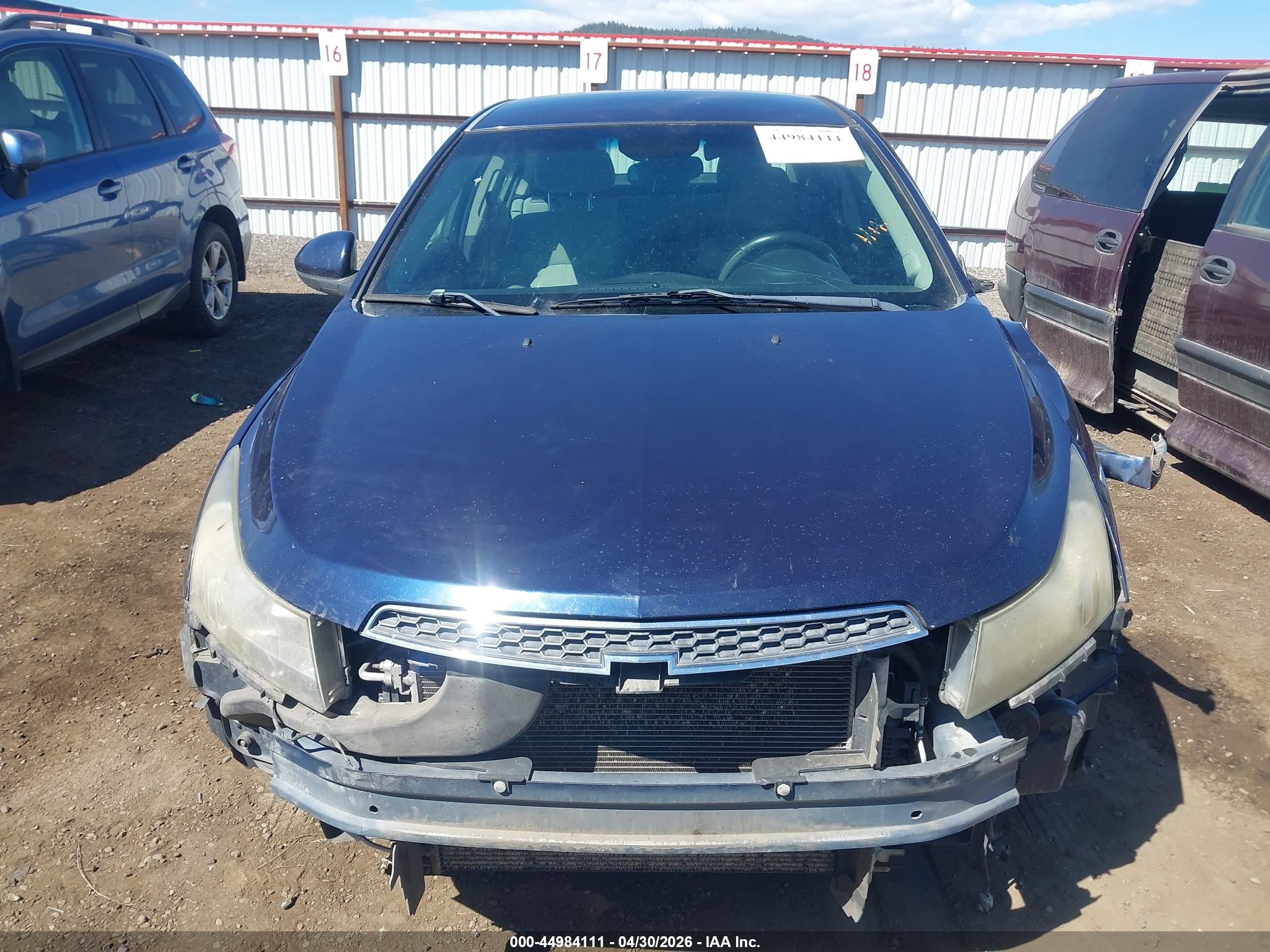 2011 Chevrolet Cruze 1lt Blue vin: 1G1PF5S94B7128282
