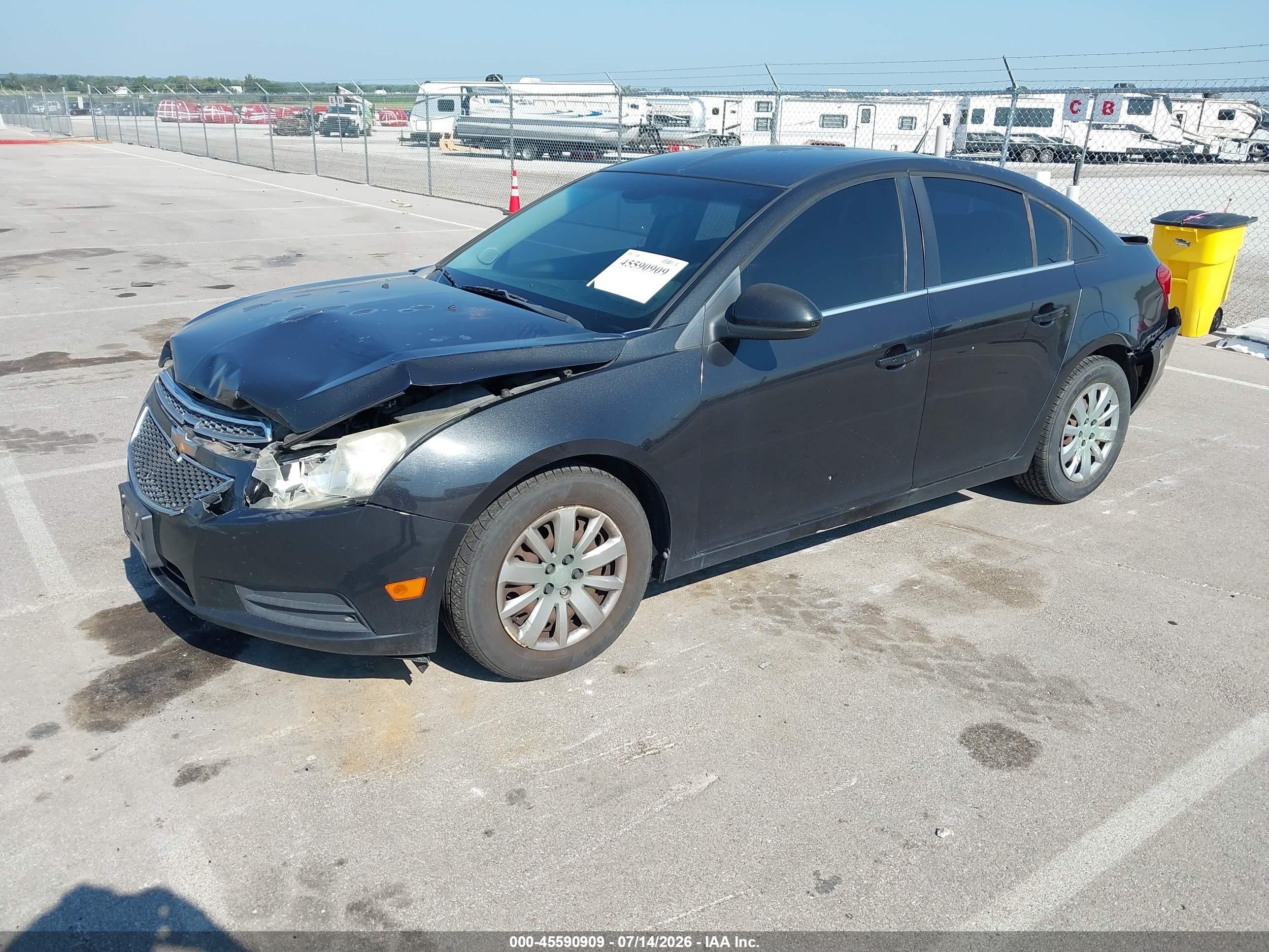 2011 Chevrolet Cruze 1lt Black vin: 1G1PF5S94B7196498