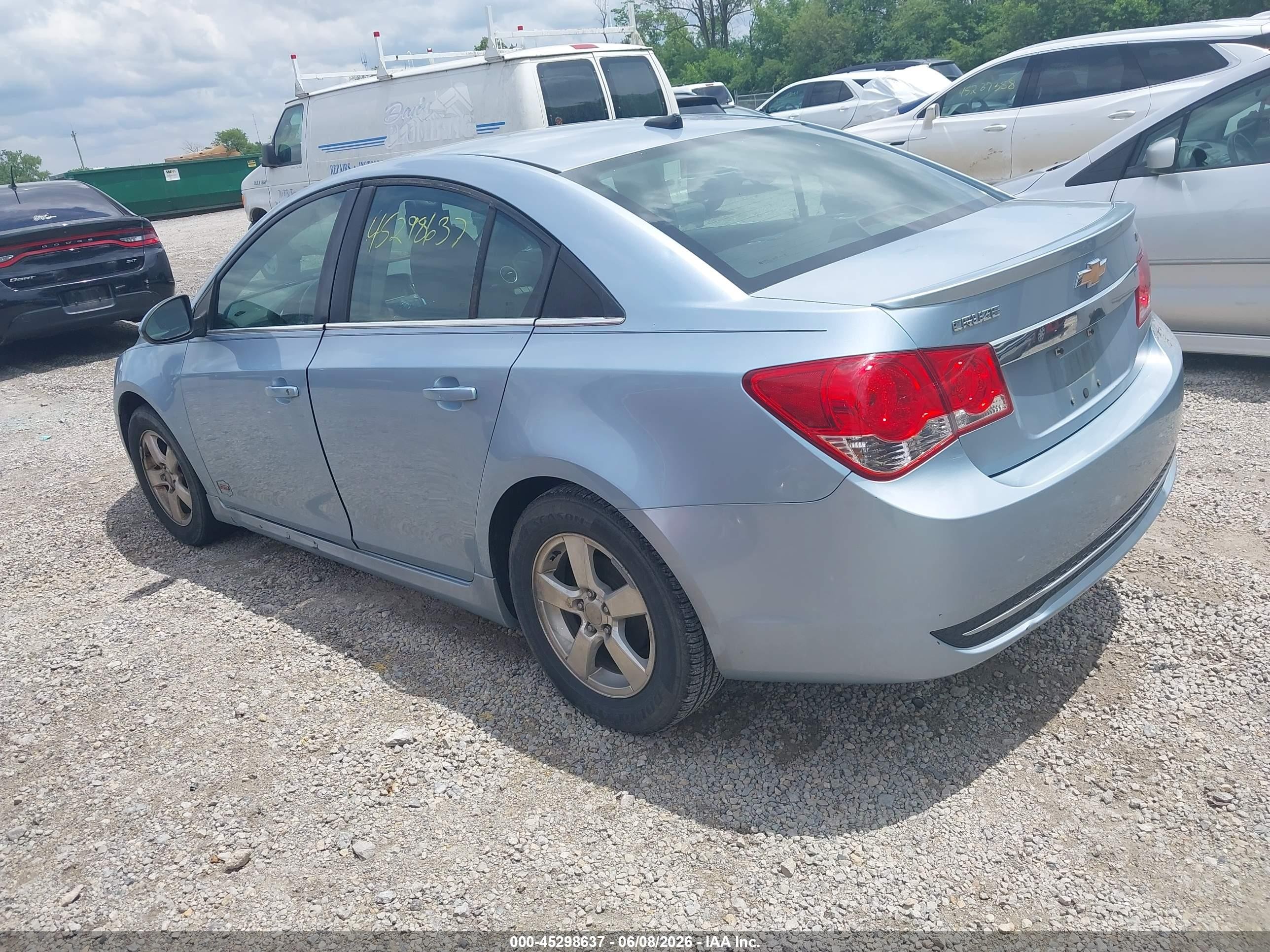 2011 Chevrolet Cruze 1lt Blue vin: 1G1PF5S94B7214238