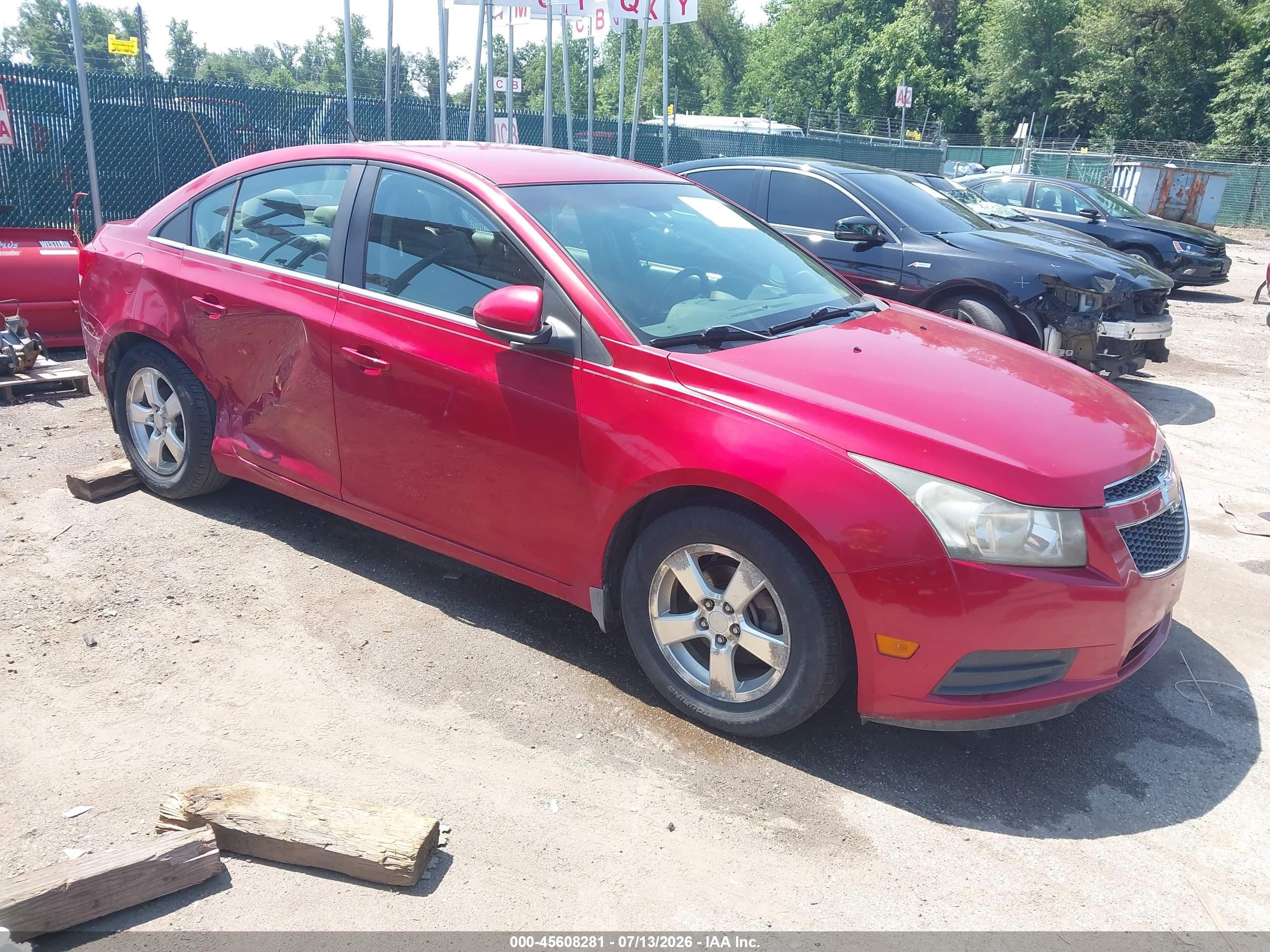 2011 Chevrolet Cruze 1lt Red vin: 1G1PF5S94B7273502