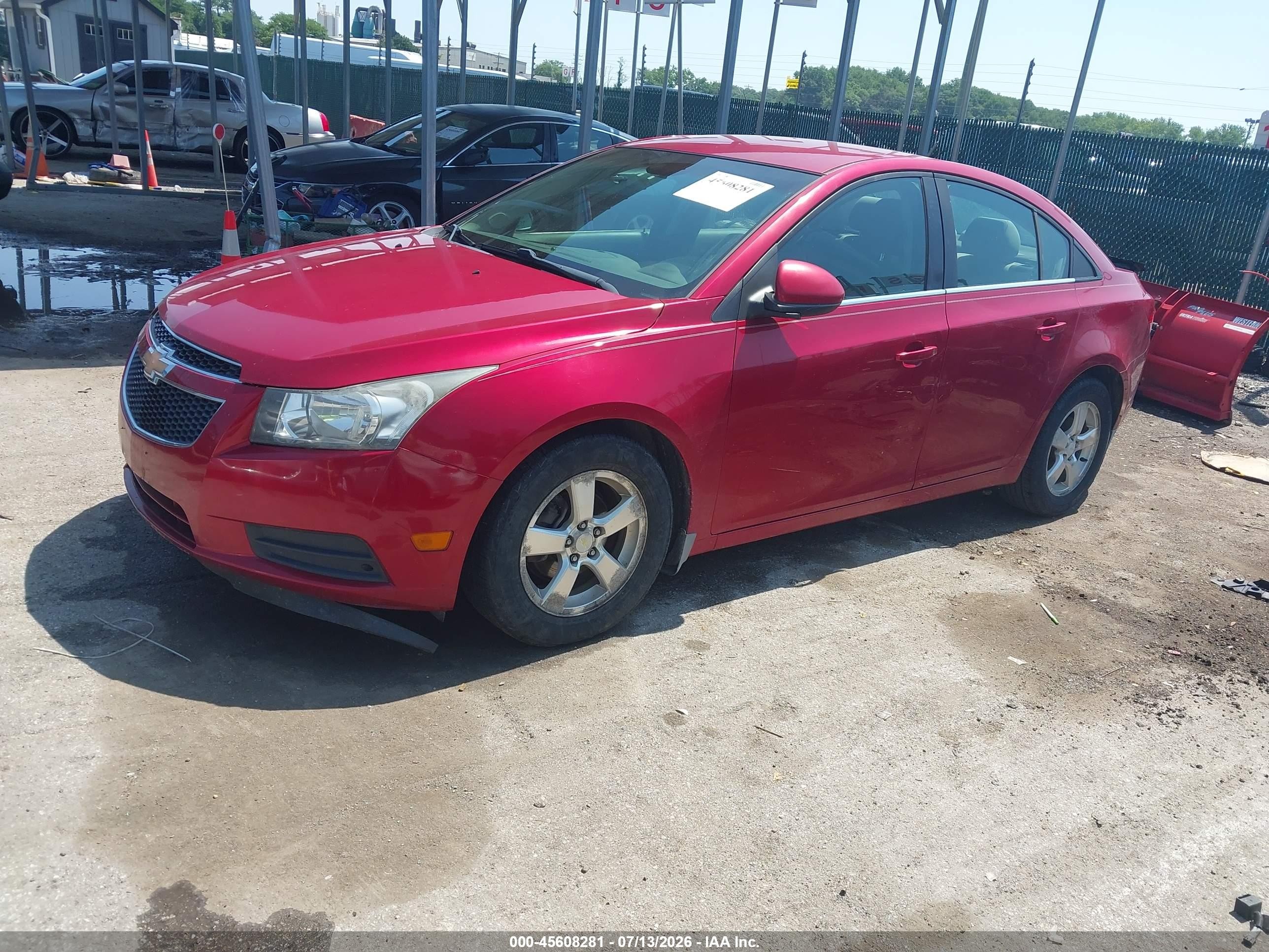2011 Chevrolet Cruze 1lt Red vin: 1G1PF5S94B7273502