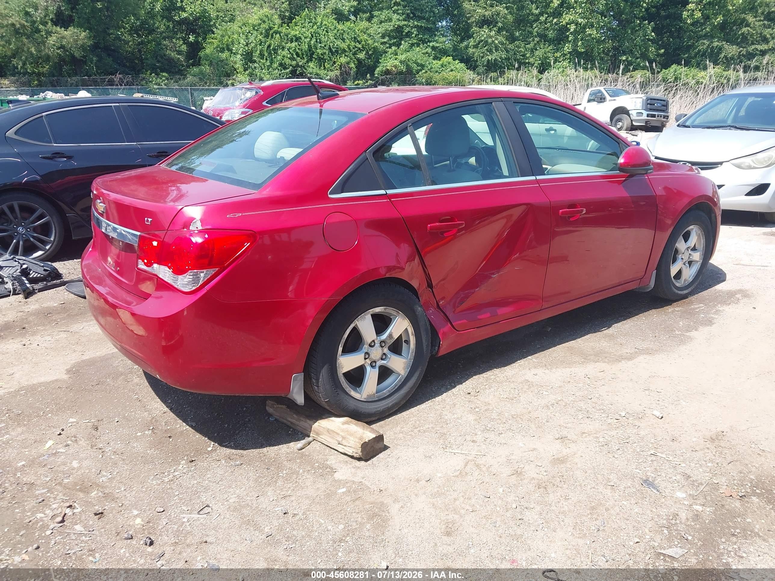 2011 Chevrolet Cruze 1lt Red vin: 1G1PF5S94B7273502