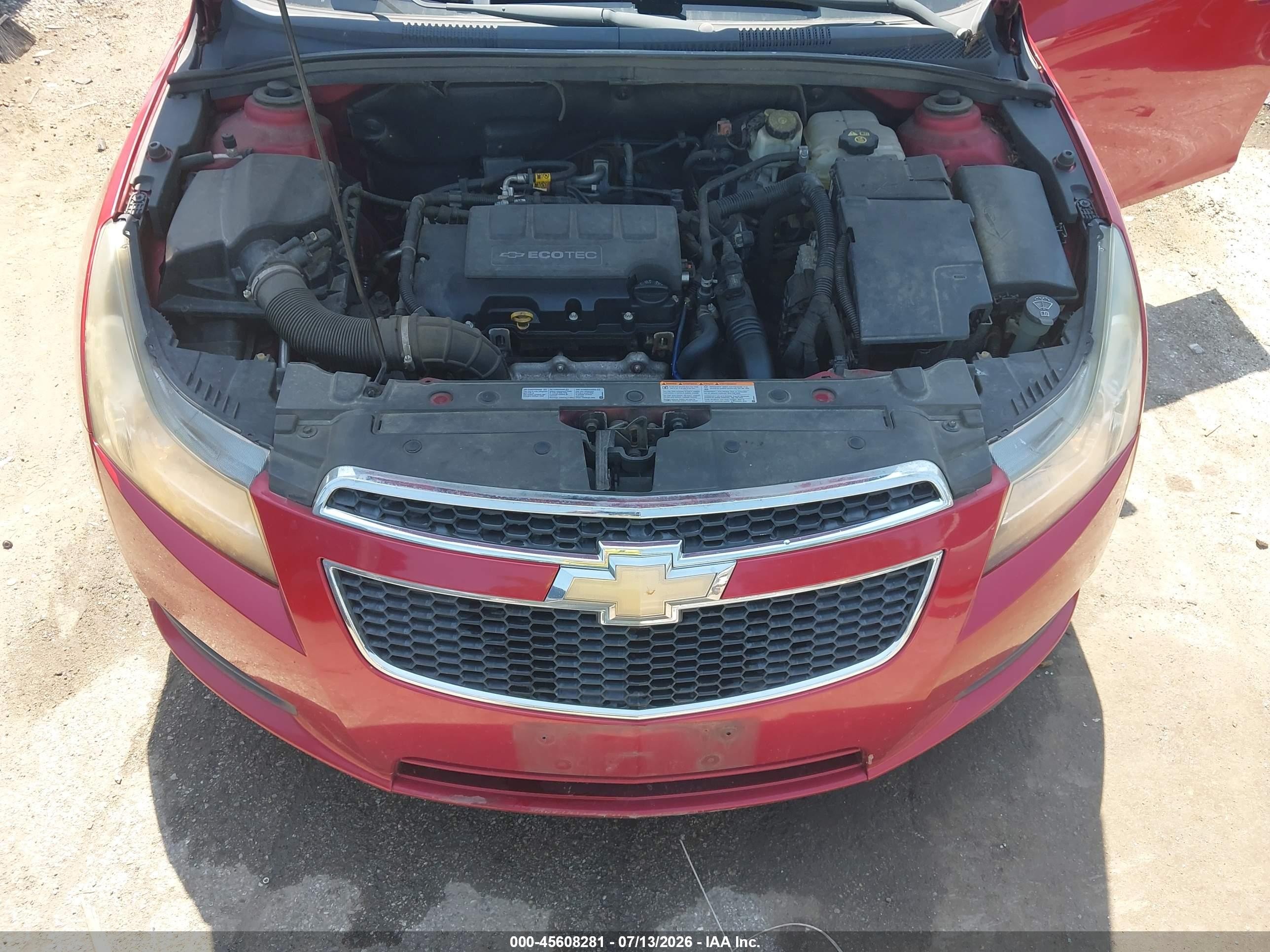 2011 Chevrolet Cruze 1lt Red vin: 1G1PF5S94B7273502