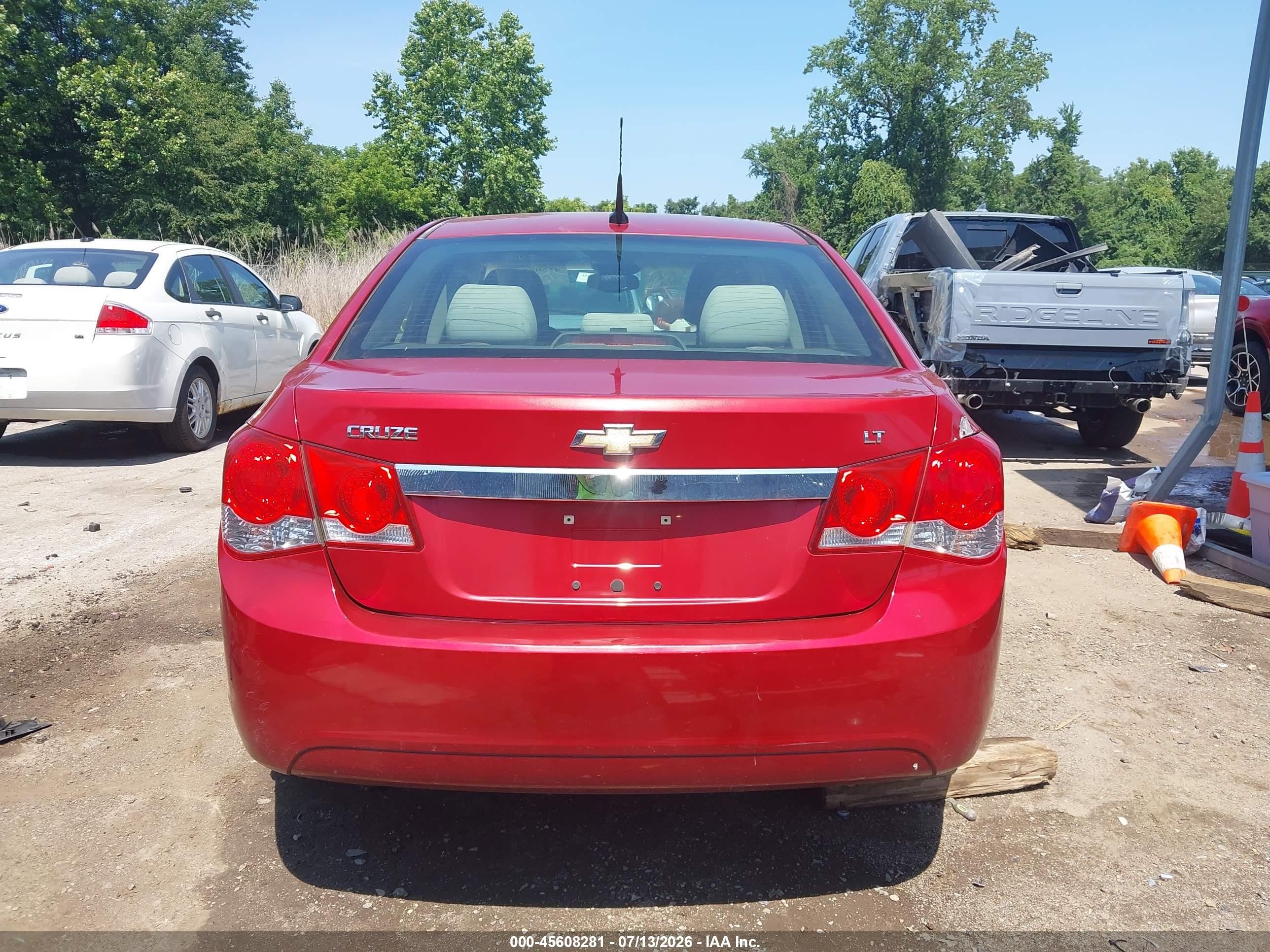 2011 Chevrolet Cruze 1lt Red vin: 1G1PF5S94B7273502