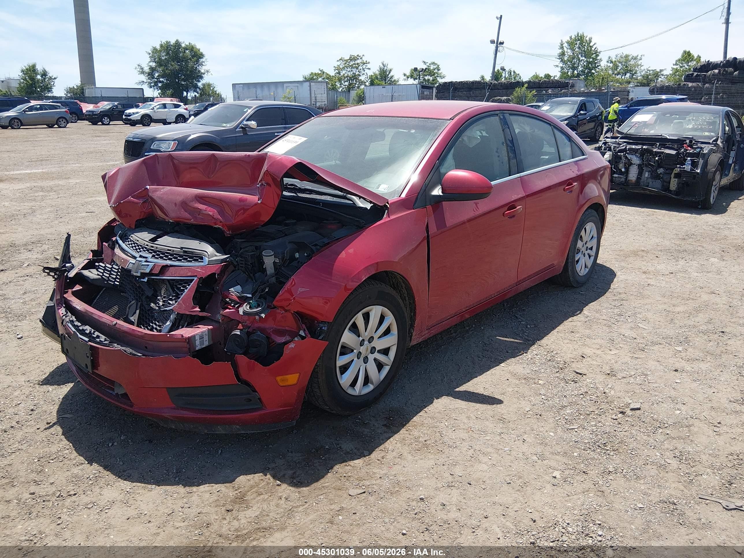 2011 Chevrolet Cruze 1lt Red vin: 1G1PF5S94B7274696