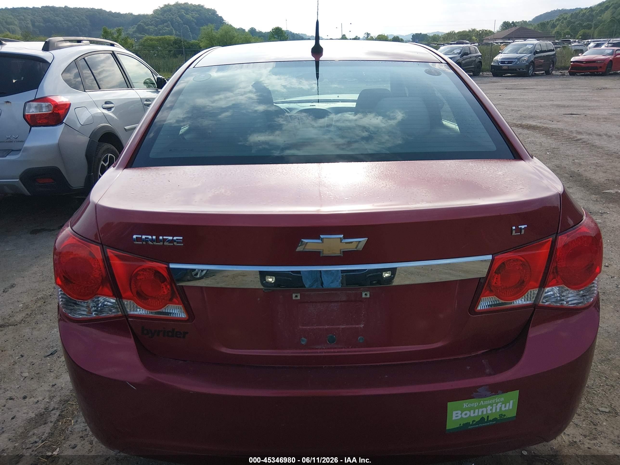 2011 Chevrolet Cruze 1lt Red vin: 1G1PF5S95B7169441