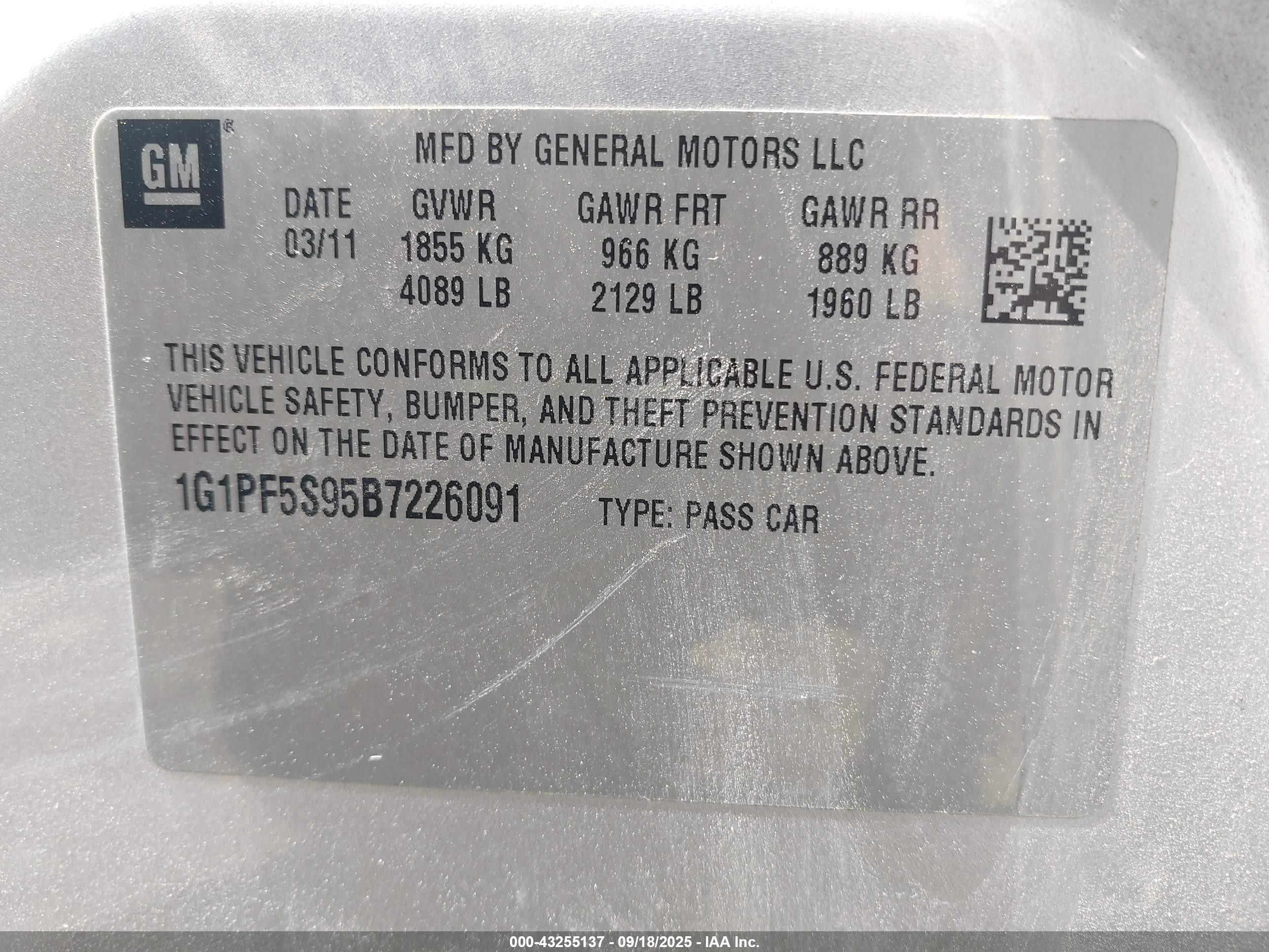 2011 Chevrolet Cruze 1lt Silver vin: 1G1PF5S95B7226091