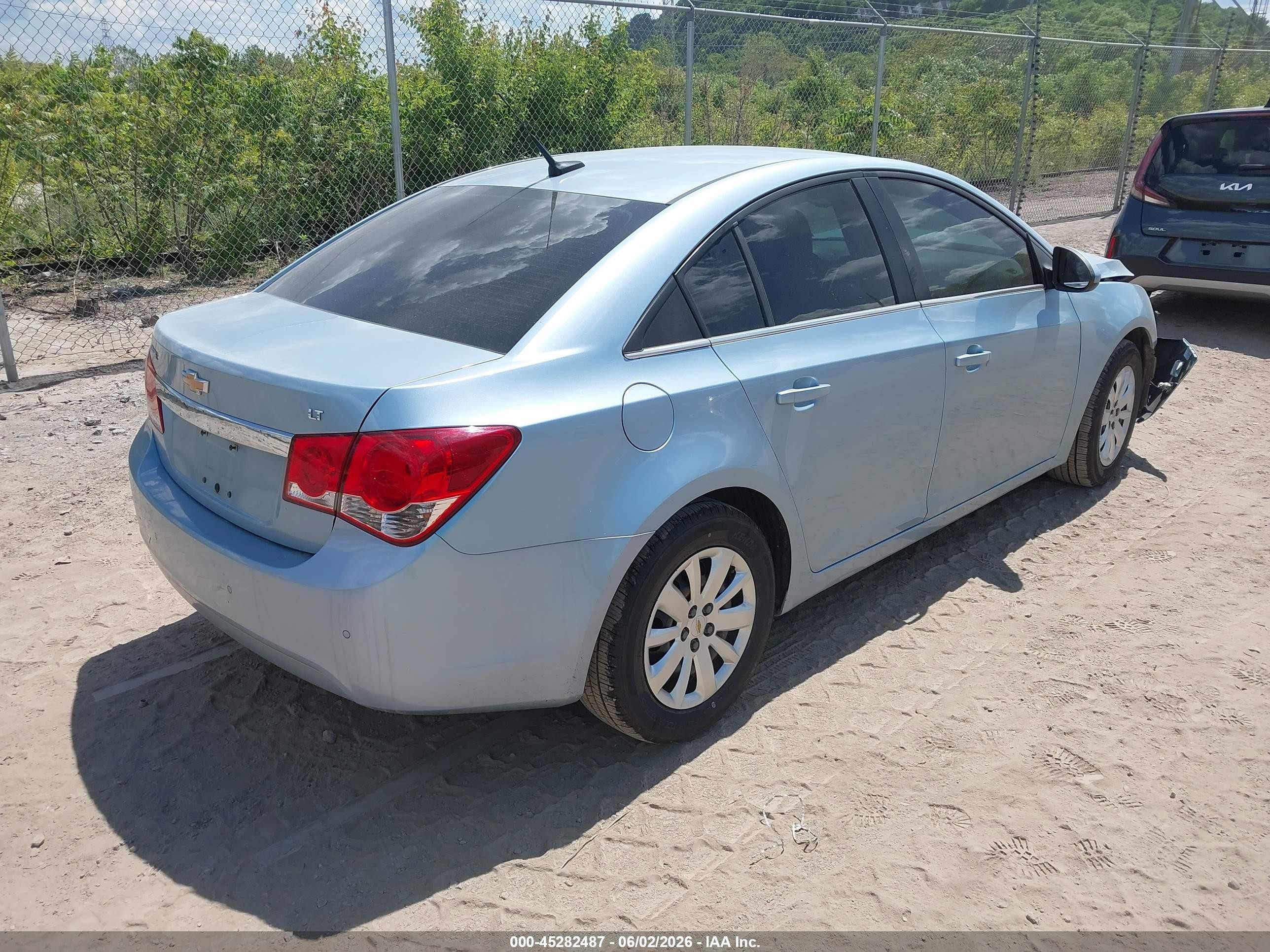 2011 Chevrolet Cruze 1lt Light Blue vin: 1G1PF5S95B7226186