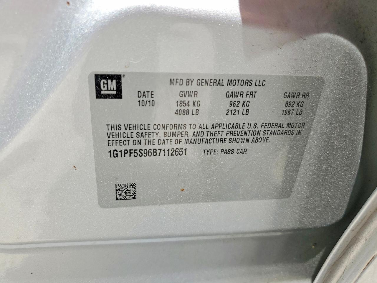 2011 Chevrolet Cruze Lt Silver vin: 1G1PF5S96B7112651
