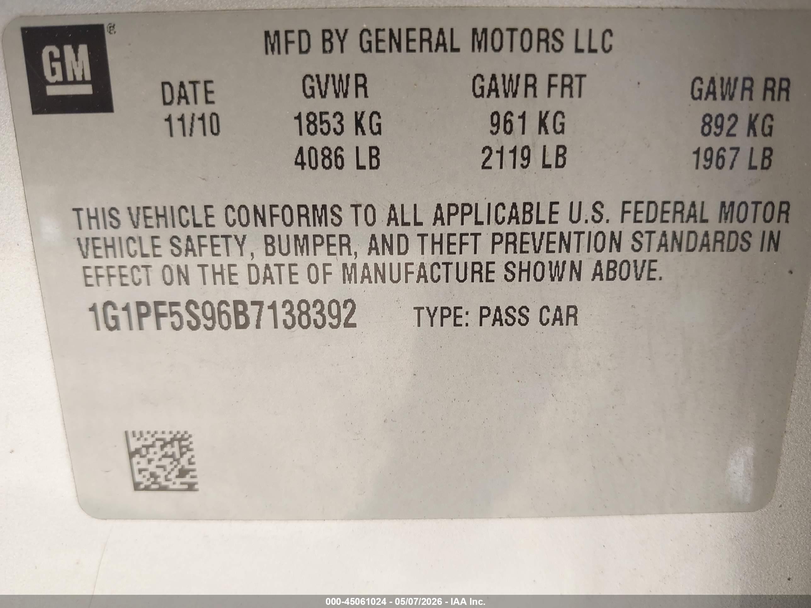 2011 Chevrolet Cruze 1lt Silver vin: 1G1PF5S96B7138392