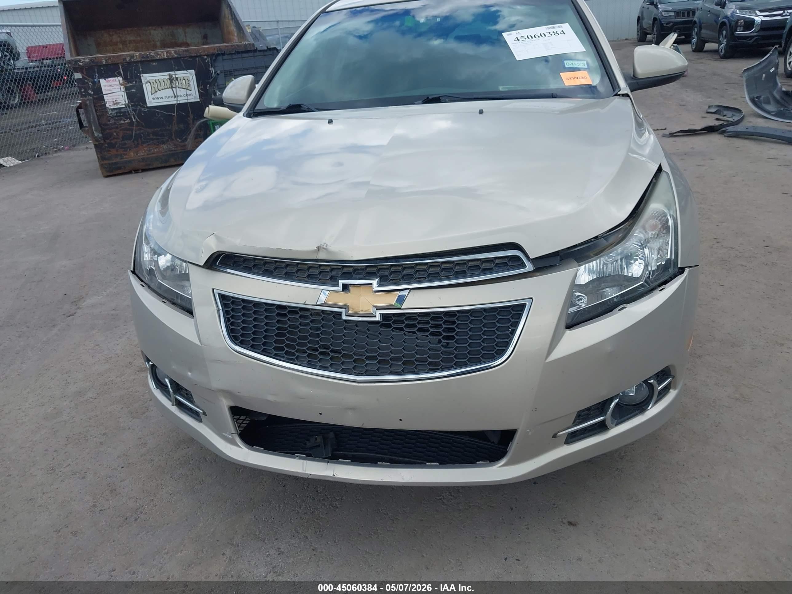 2011 Chevrolet Cruze 1lt Бежевый vin: 1G1PF5S98B7293655