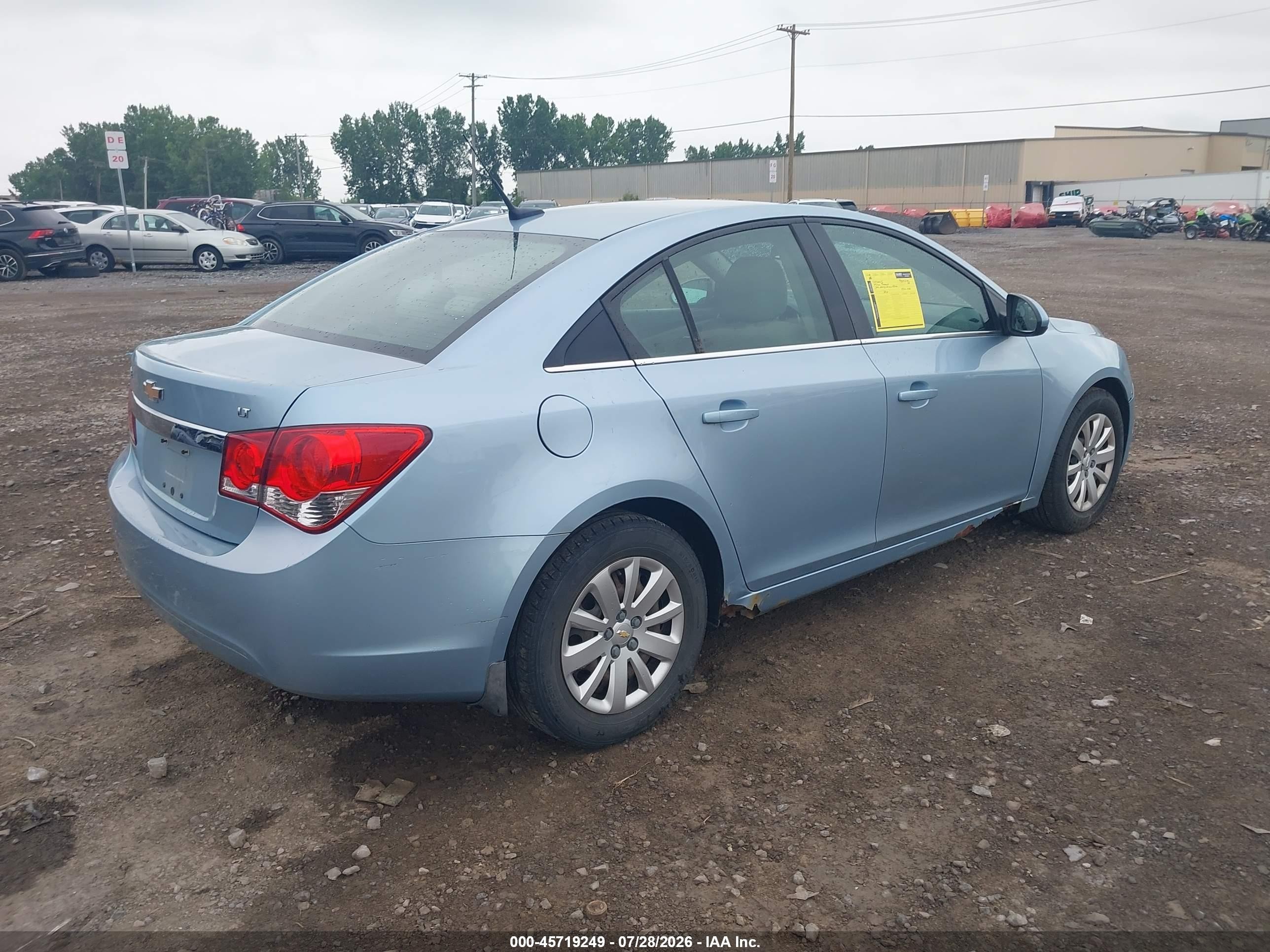 2011 Chevrolet Cruze 1lt Light Blue vin: 1G1PF5S99B7293924