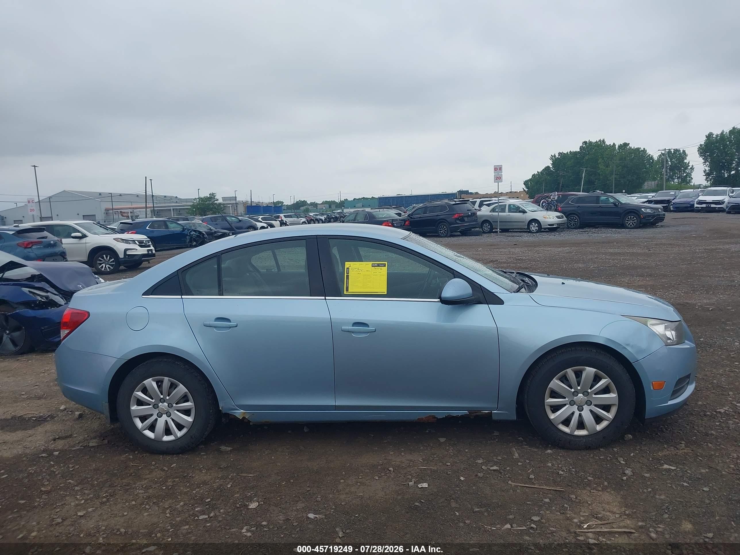 2011 Chevrolet Cruze 1lt Light Blue vin: 1G1PF5S99B7293924