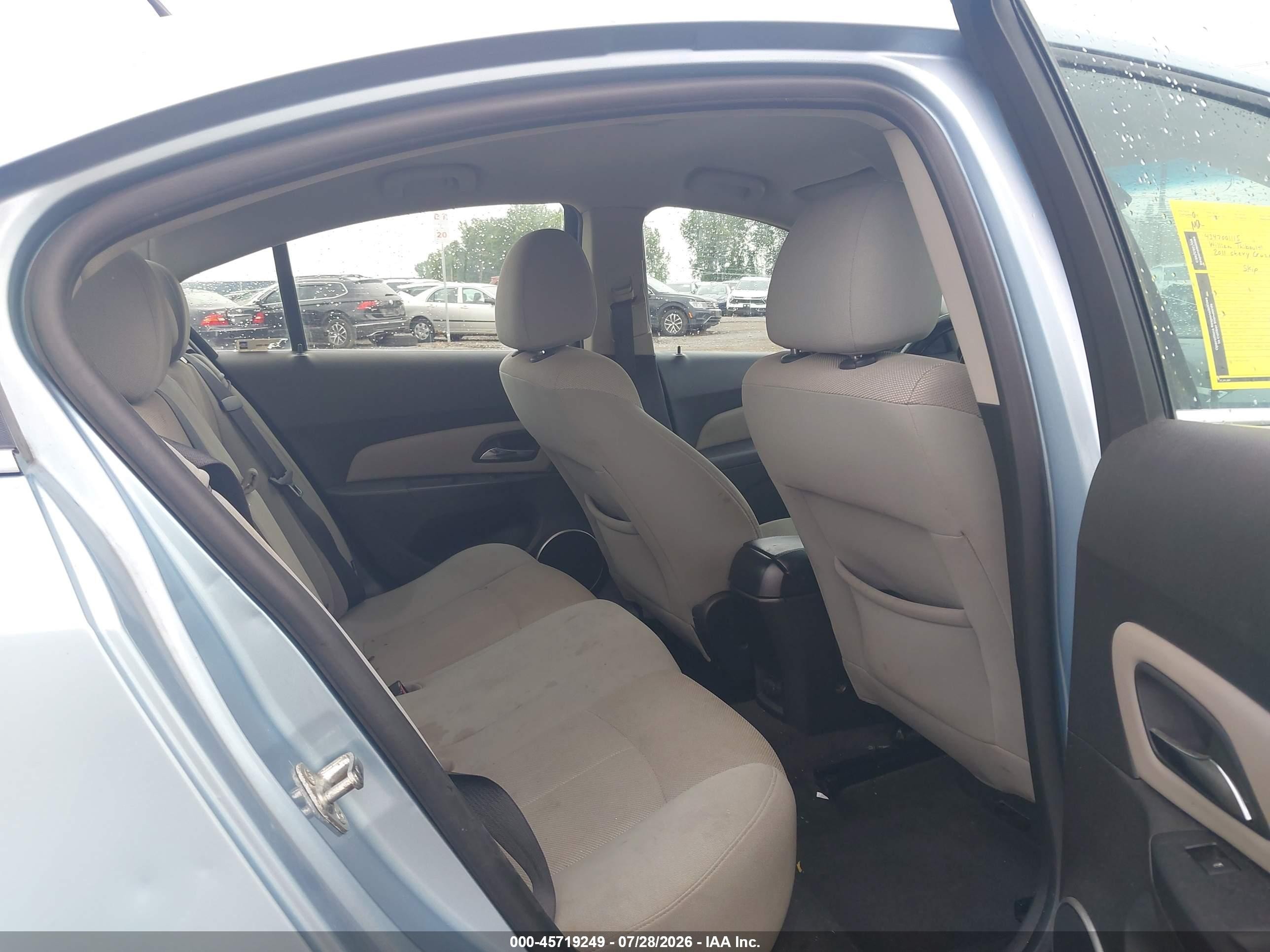 2011 Chevrolet Cruze 1lt Light Blue vin: 1G1PF5S99B7293924