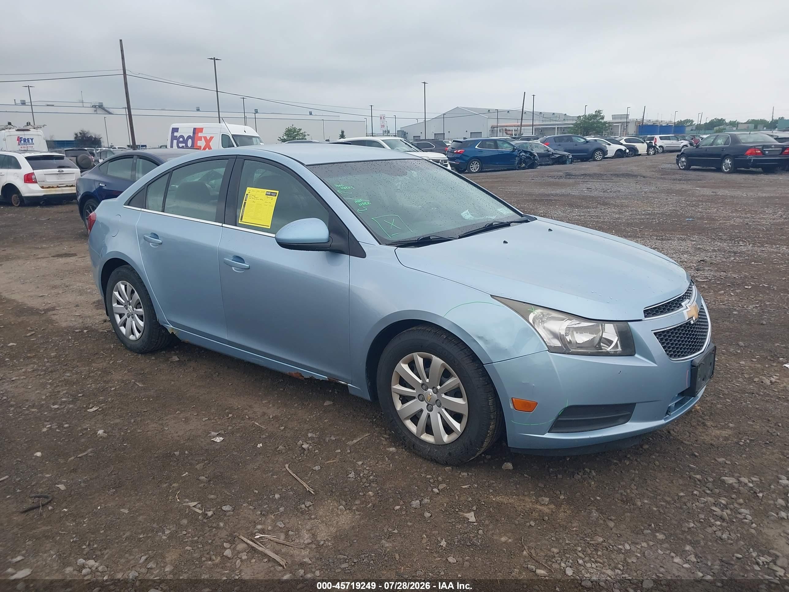 2011 Chevrolet Cruze 1lt Light Blue vin: 1G1PF5S99B7293924