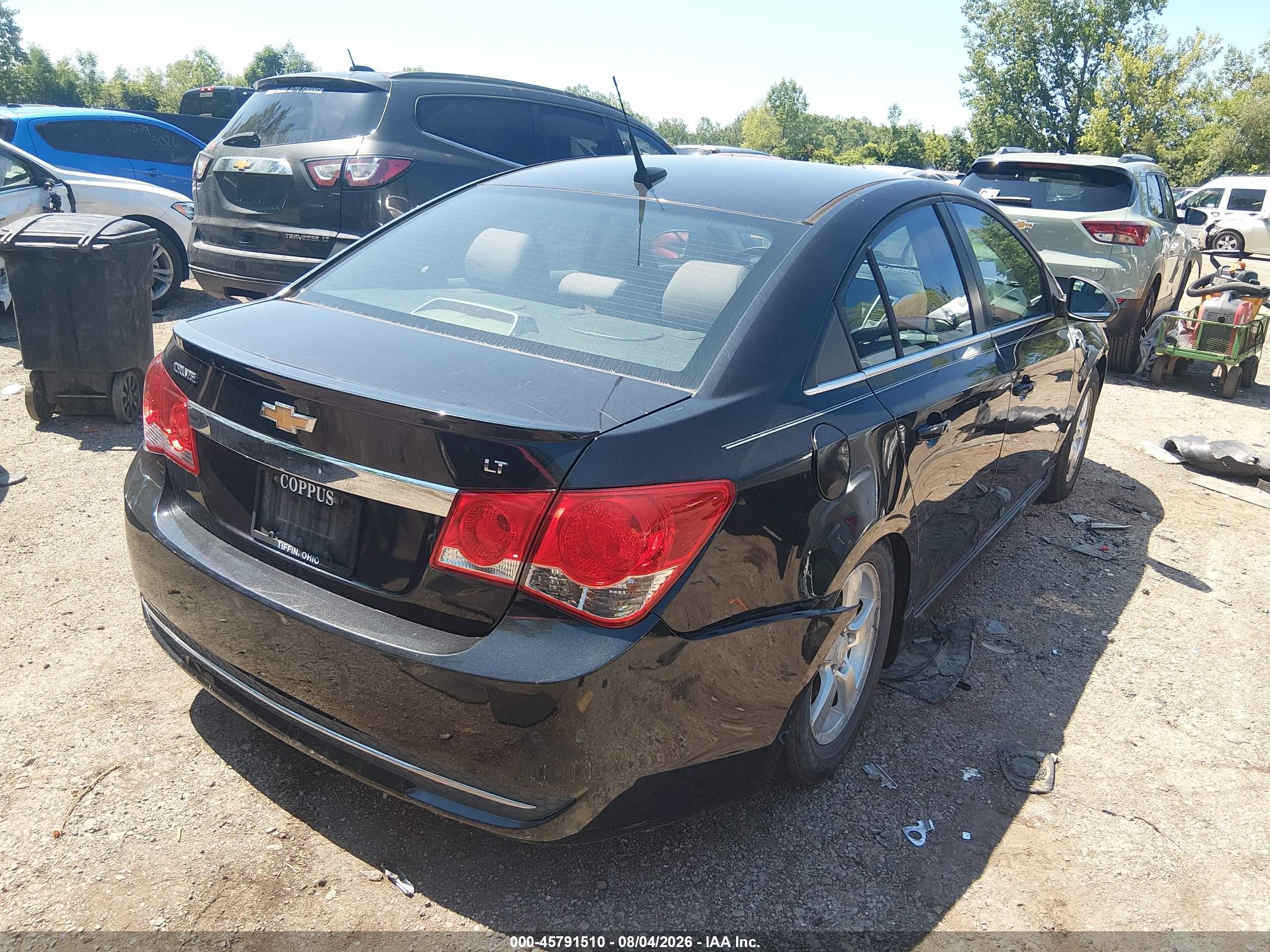 2011 Chevrolet Cruze 1lt Black vin: 1G1PF5S9XB7276047