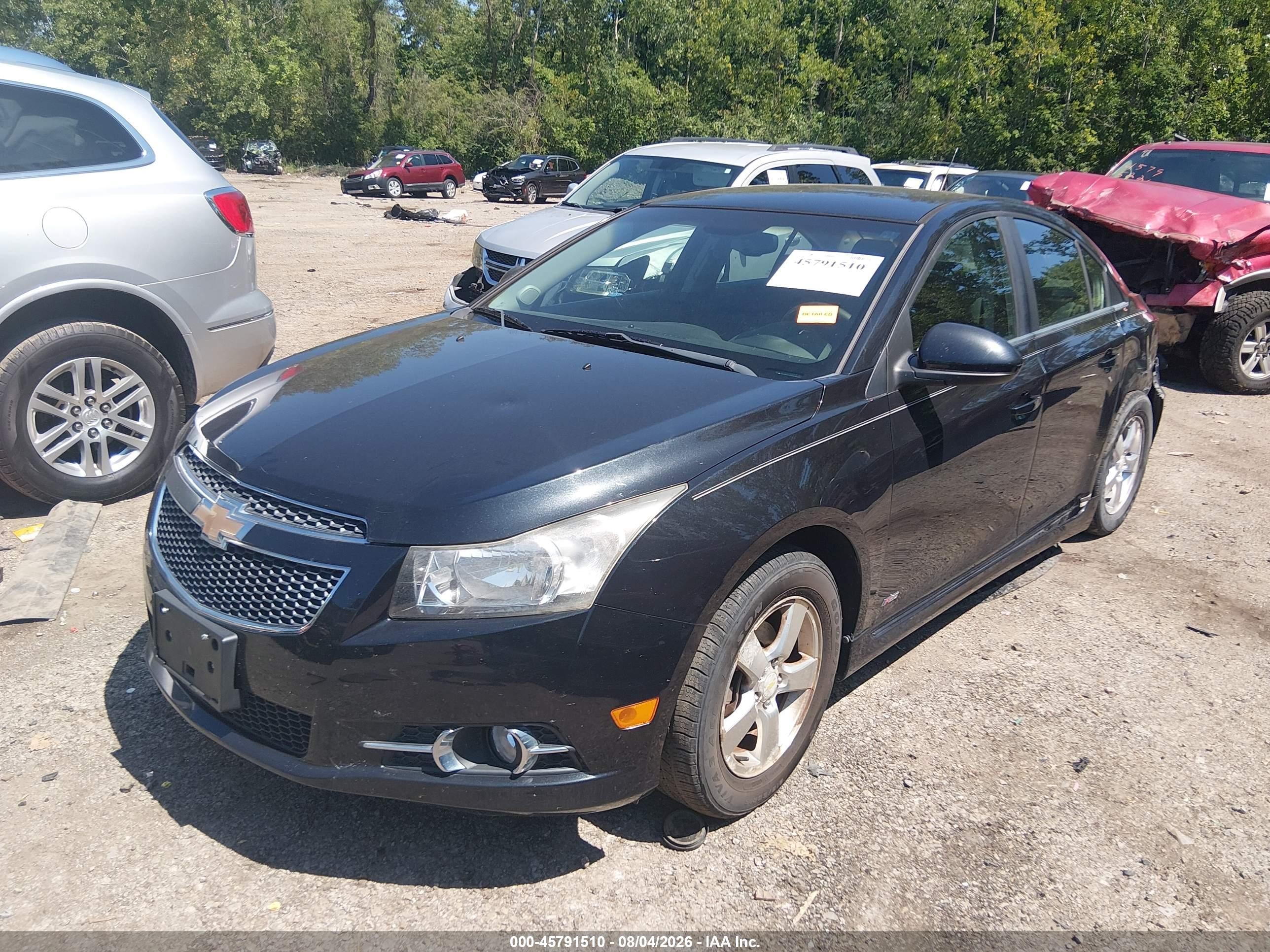 2011 Chevrolet Cruze 1lt Black vin: 1G1PF5S9XB7276047