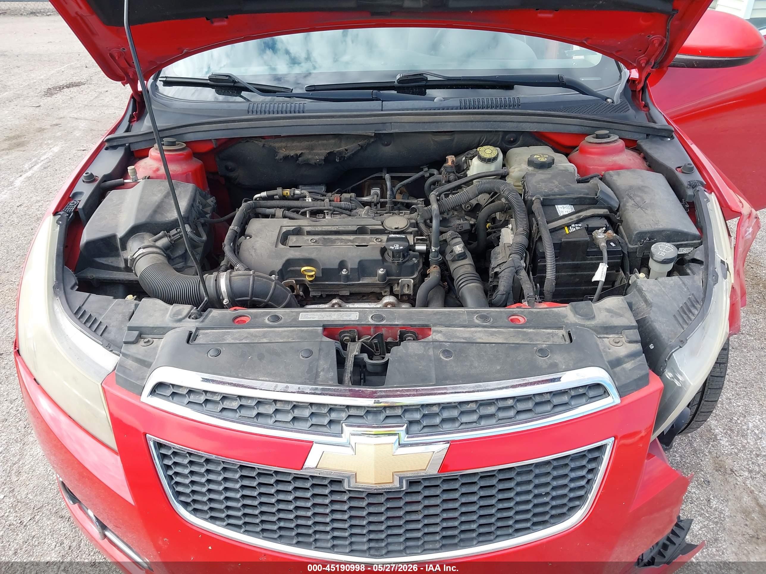 2012 Chevrolet Cruze 1lt Red vin: 1G1PF5SC0C7204352