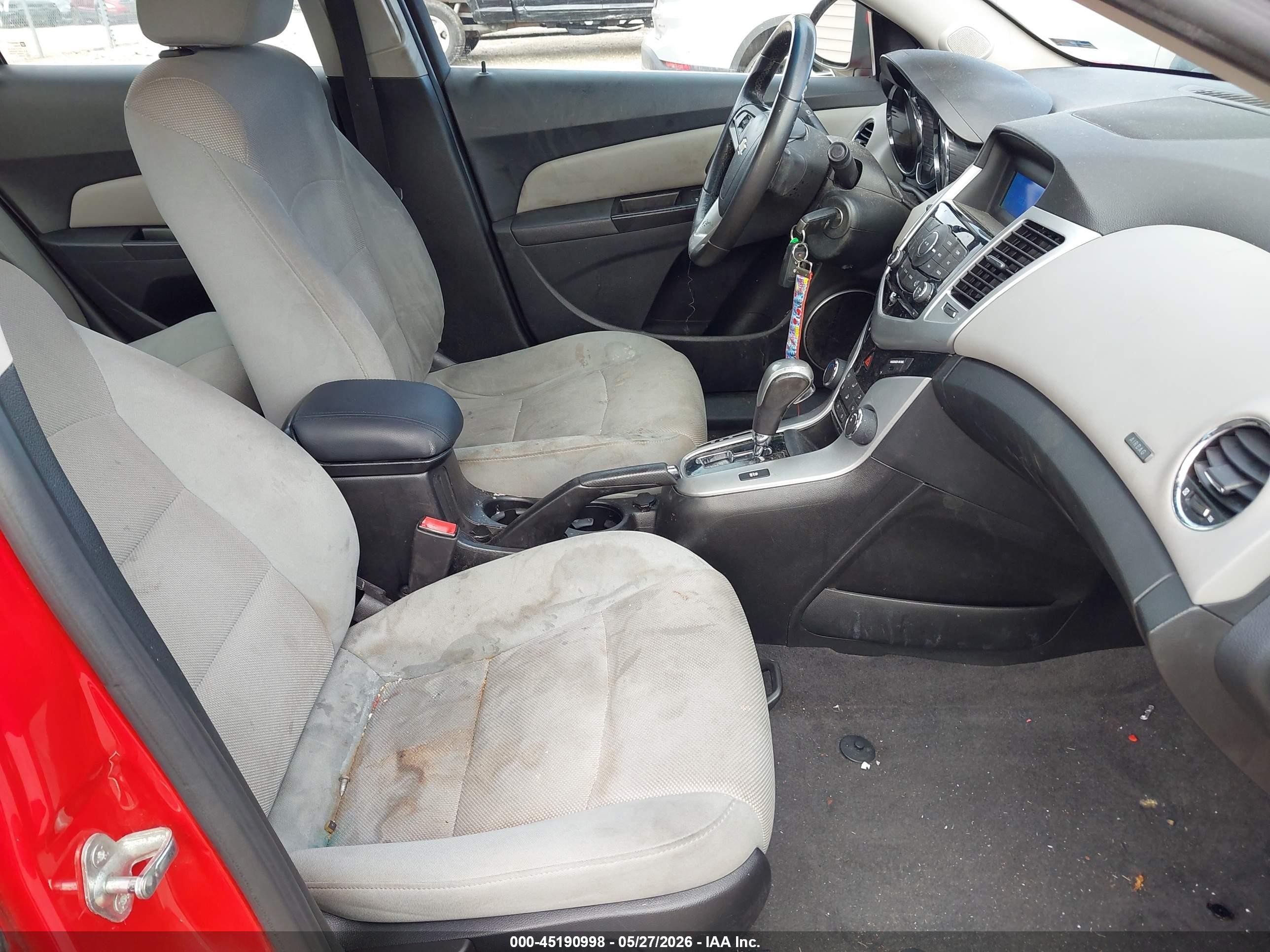 2012 Chevrolet Cruze 1lt Red vin: 1G1PF5SC0C7204352