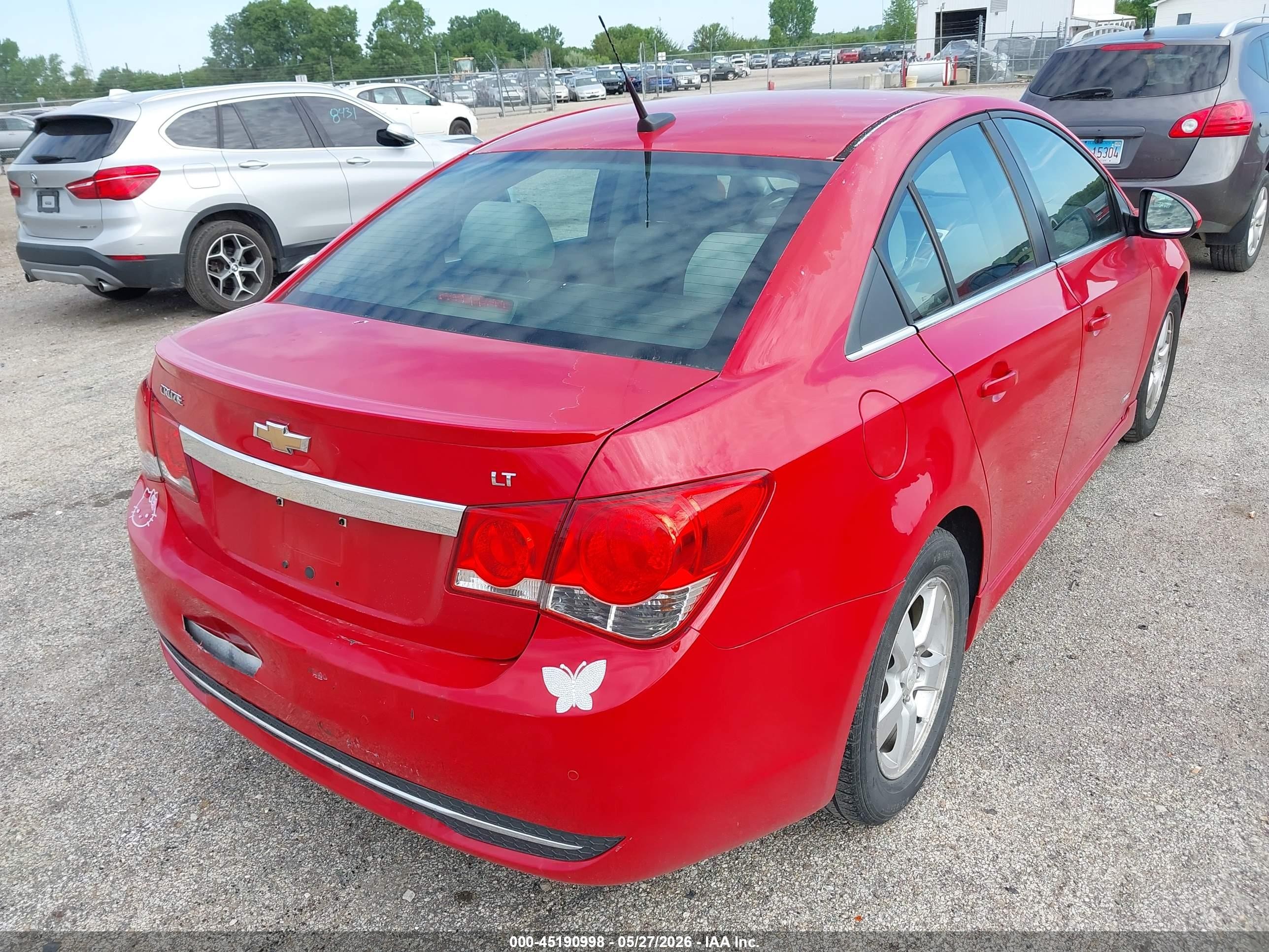 2012 Chevrolet Cruze 1lt Red vin: 1G1PF5SC0C7204352