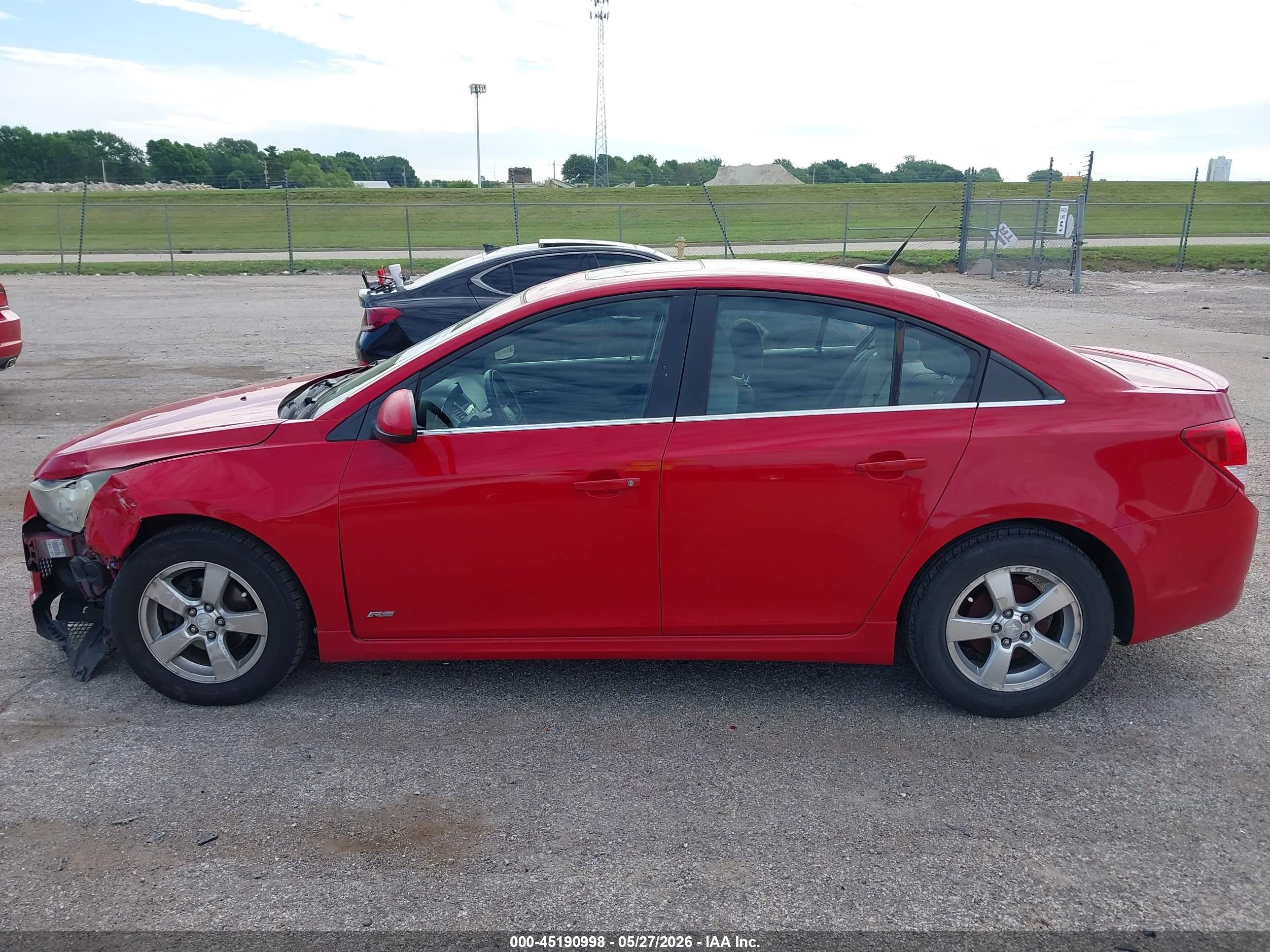2012 Chevrolet Cruze 1lt Red vin: 1G1PF5SC0C7204352