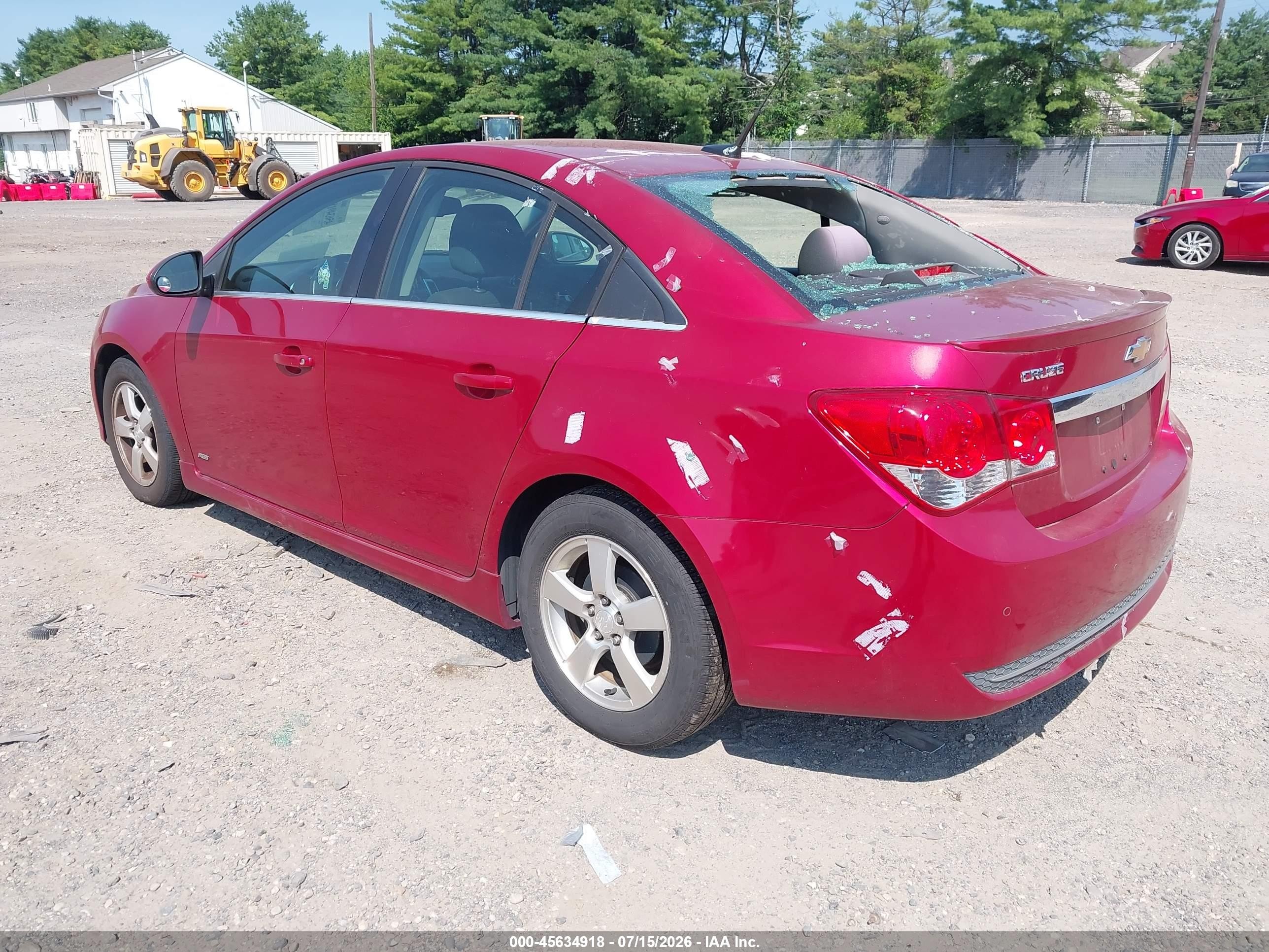 2012 Chevrolet Cruze 1lt Red vin: 1G1PF5SC0C7227629
