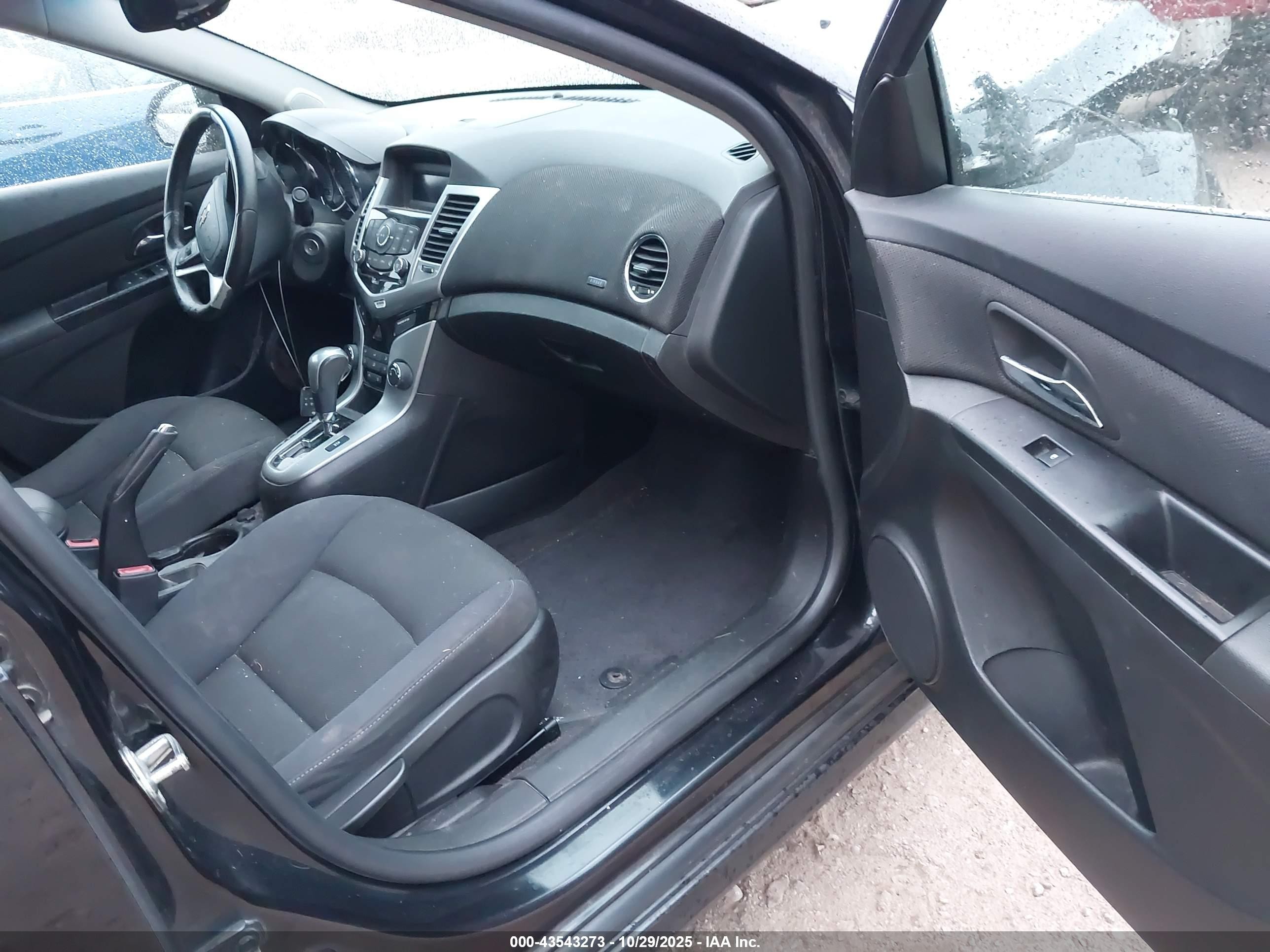 2012 Chevrolet Cruze 1lt Black vin: 1G1PF5SC0C7273607