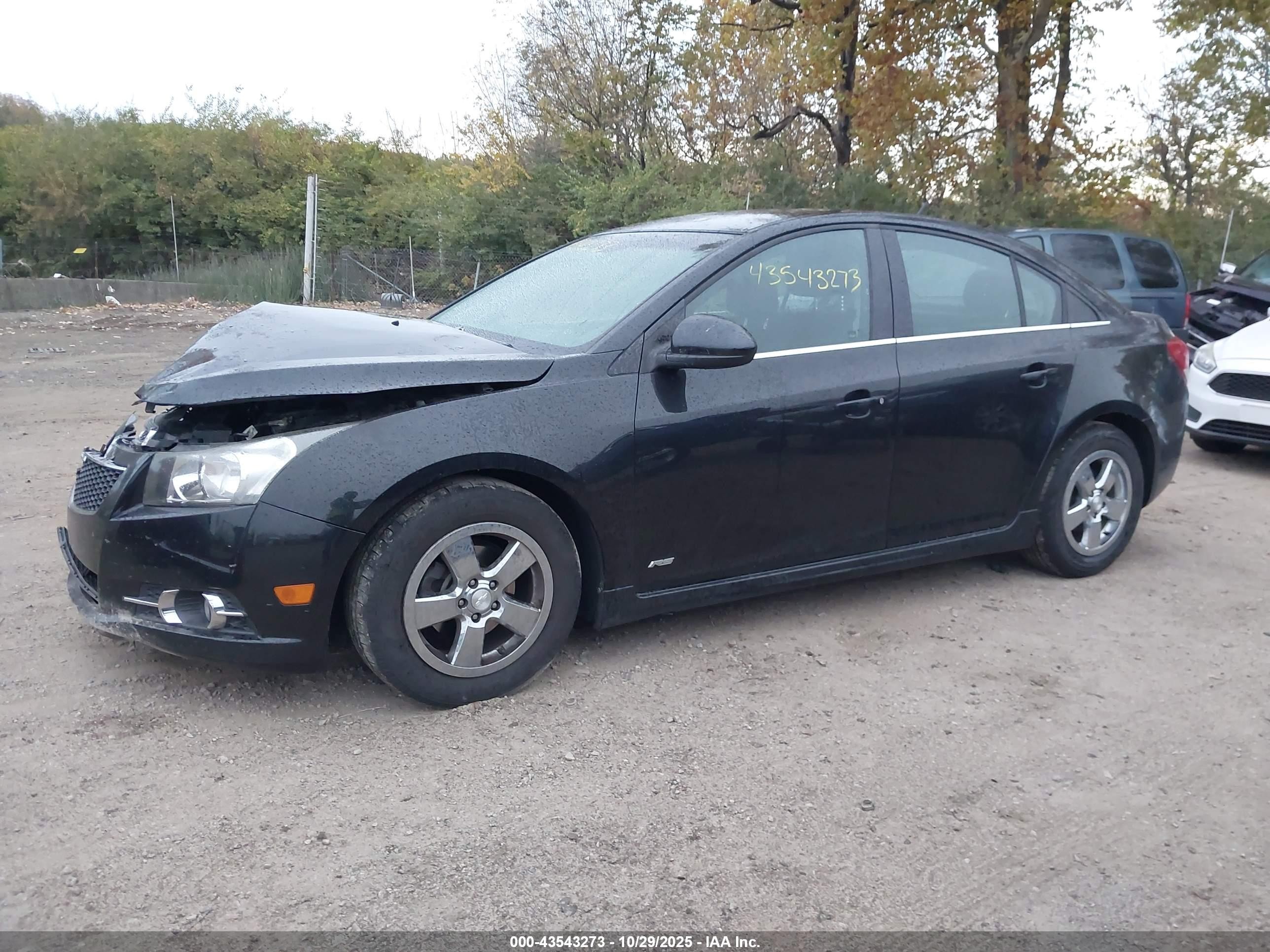 2012 Chevrolet Cruze 1lt Black vin: 1G1PF5SC0C7273607