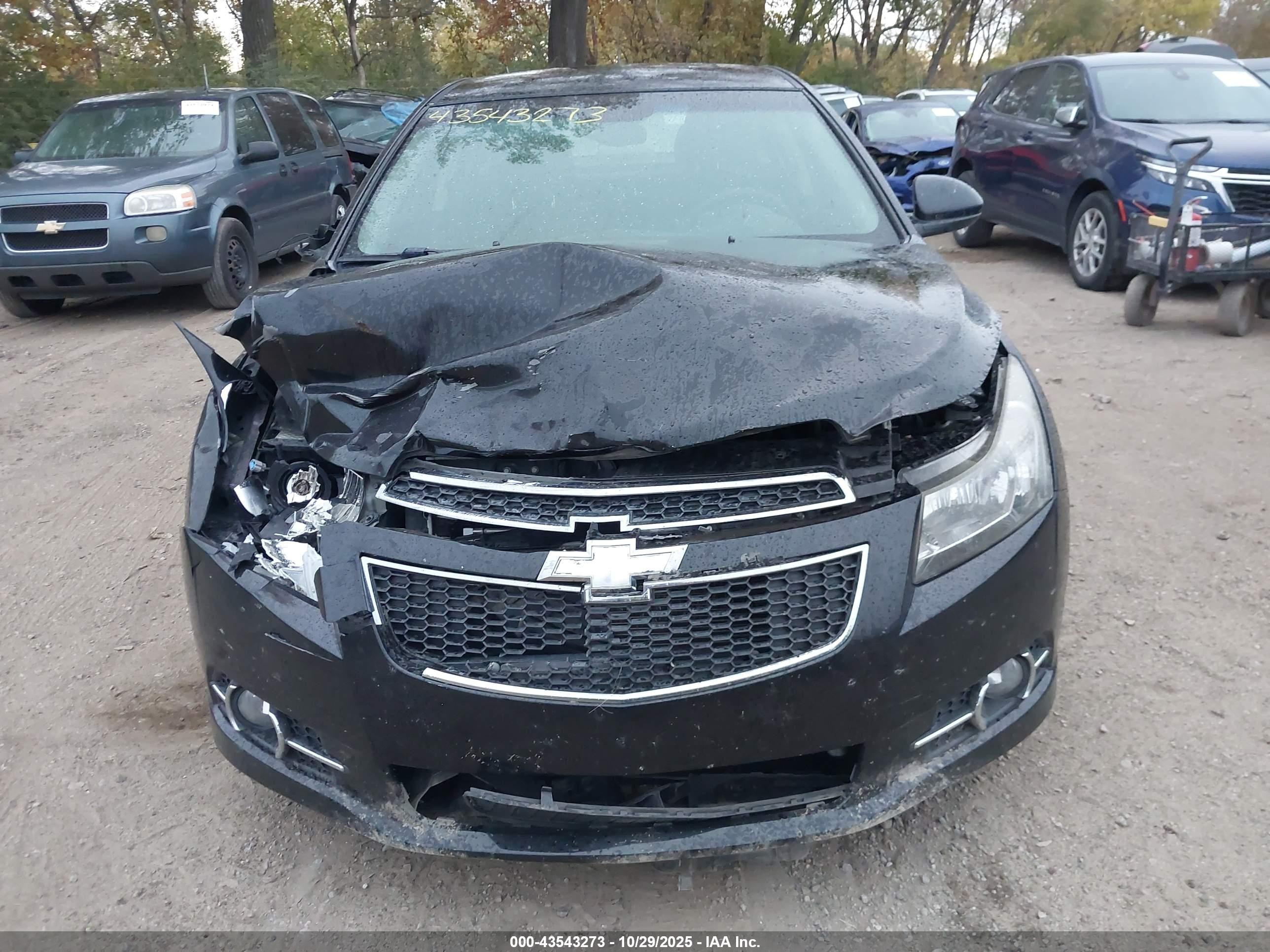 2012 Chevrolet Cruze 1lt Black vin: 1G1PF5SC0C7273607