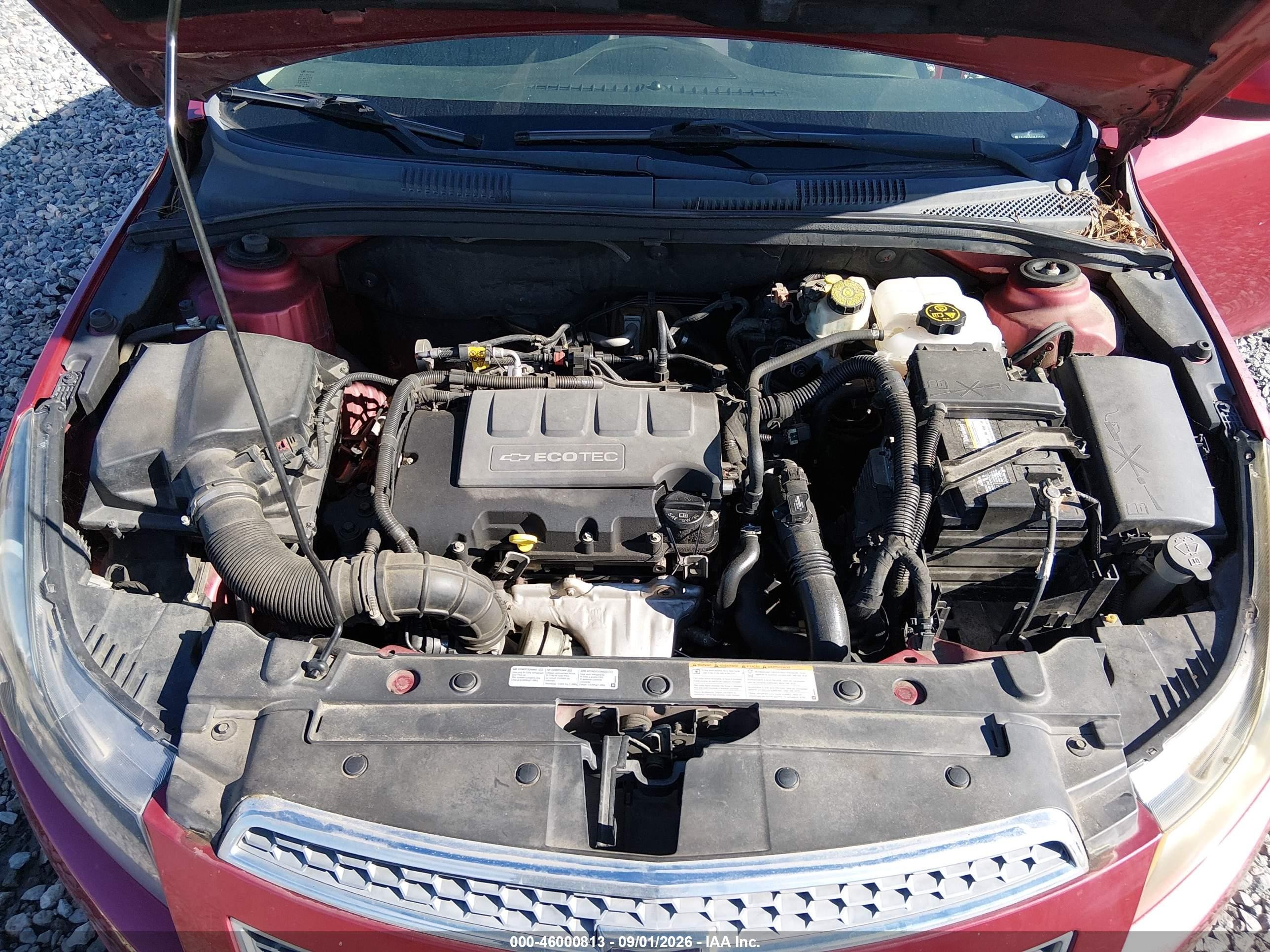 2012 Chevrolet Cruze 1lt Red vin: 1G1PF5SC0C7299334