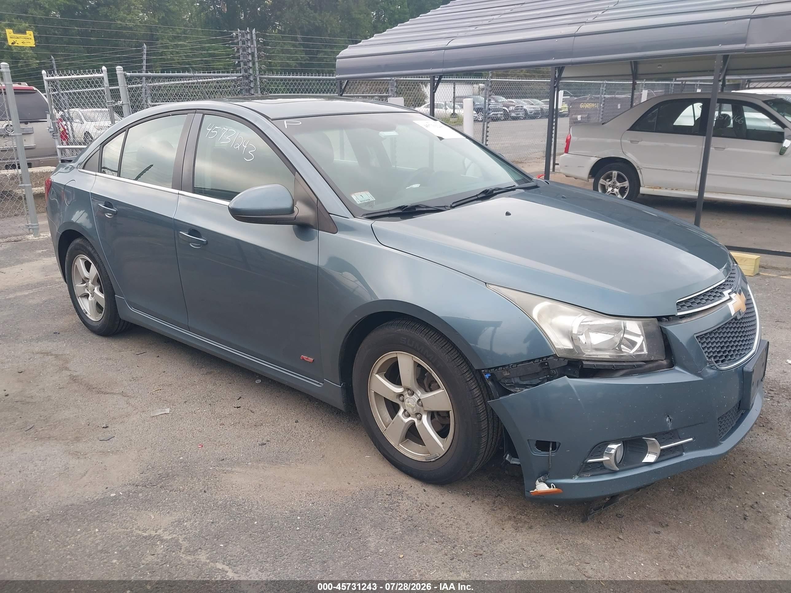 2012 Chevrolet Cruze 1lt Blue vin: 1G1PF5SC0C7323776