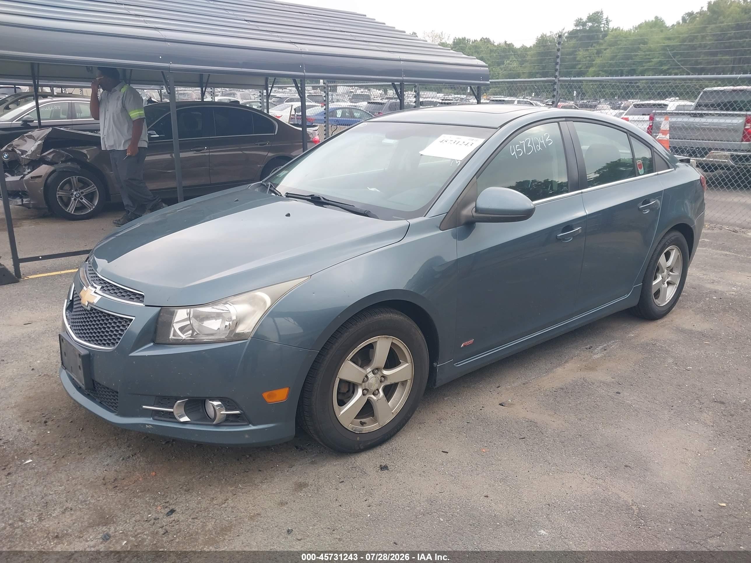 2012 Chevrolet Cruze 1lt Blue vin: 1G1PF5SC0C7323776