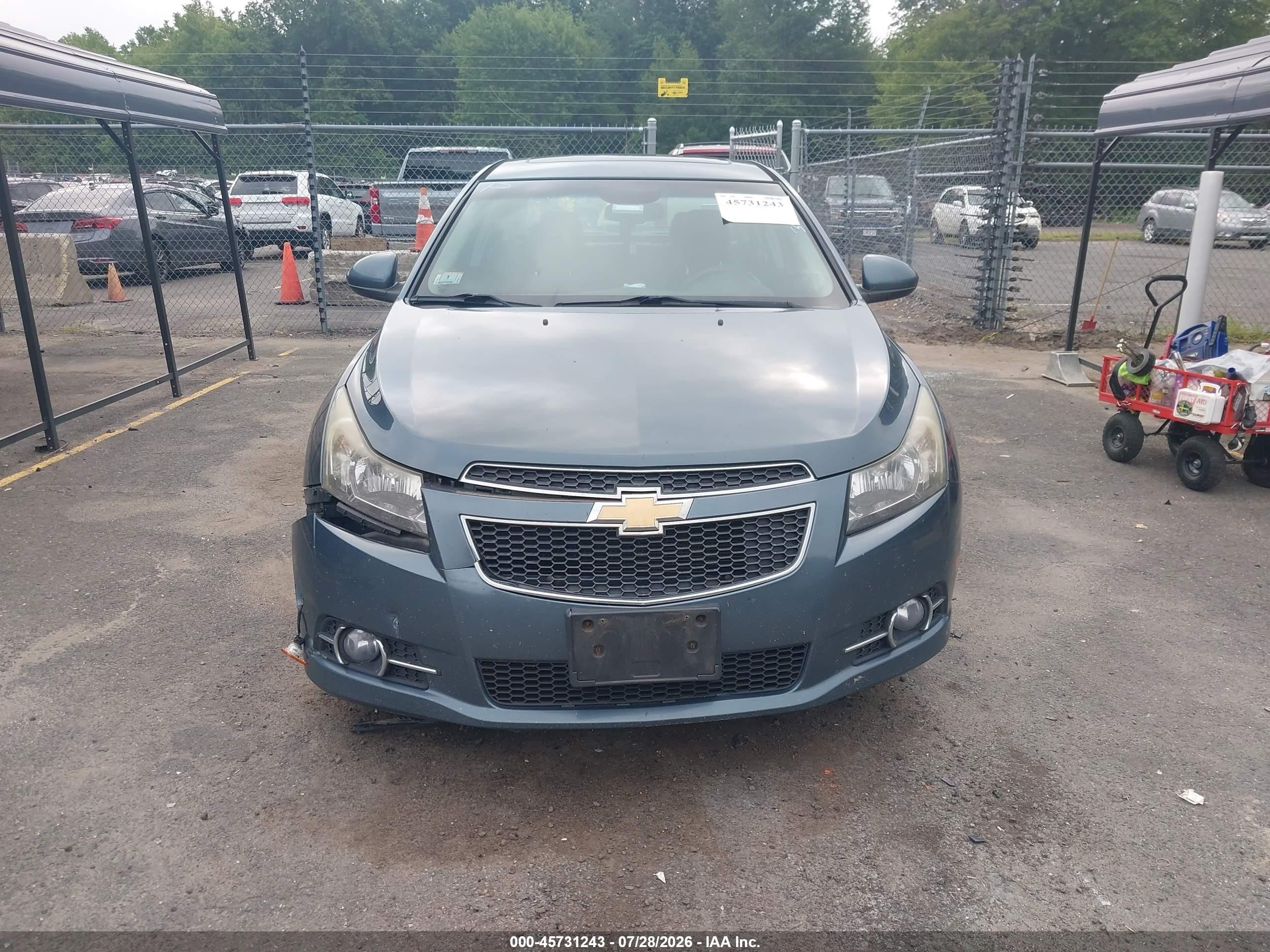 2012 Chevrolet Cruze 1lt Blue vin: 1G1PF5SC0C7323776
