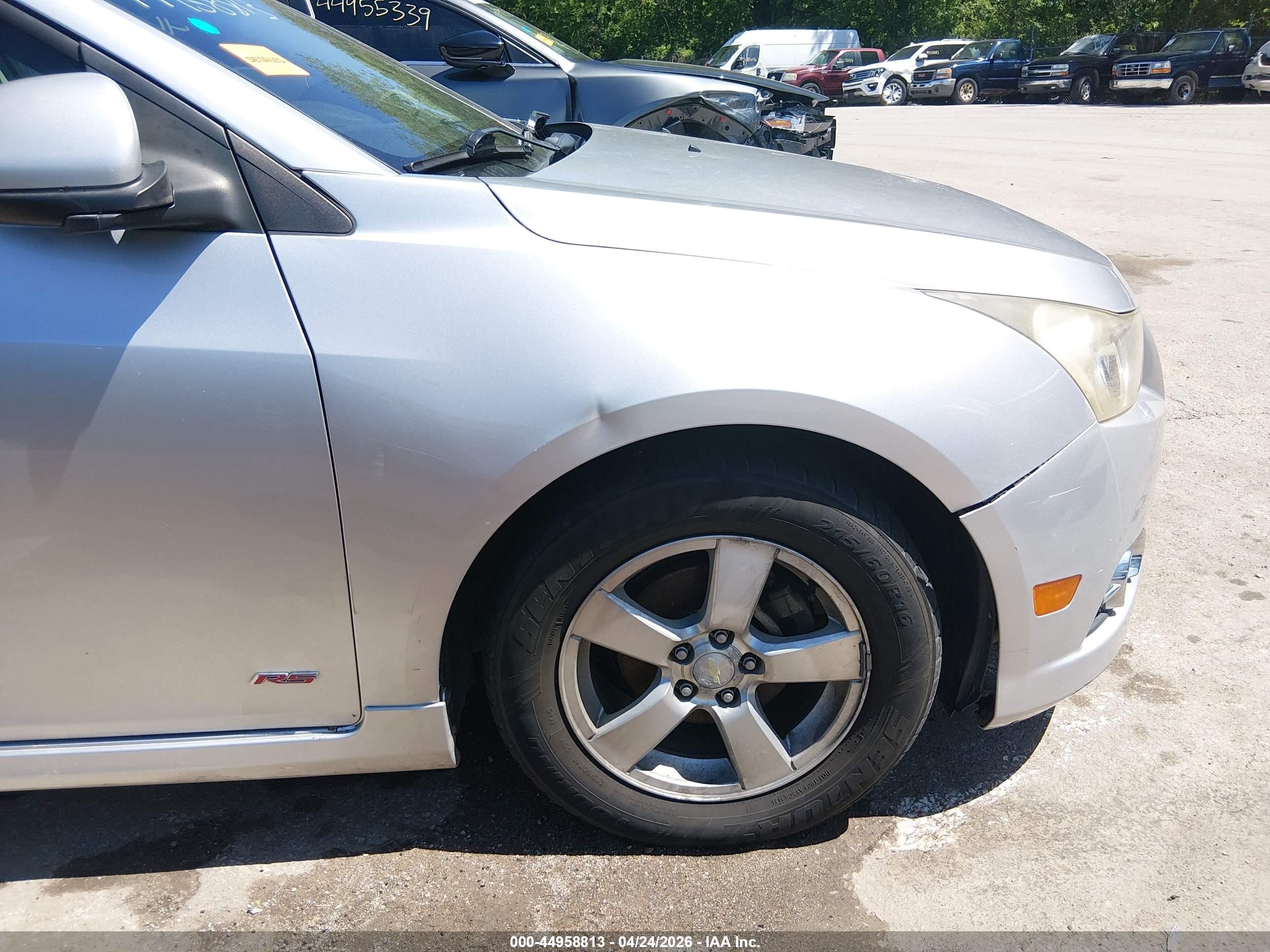 2012 Chevrolet Cruze 1lt Silver vin: 1G1PF5SC0C7329674