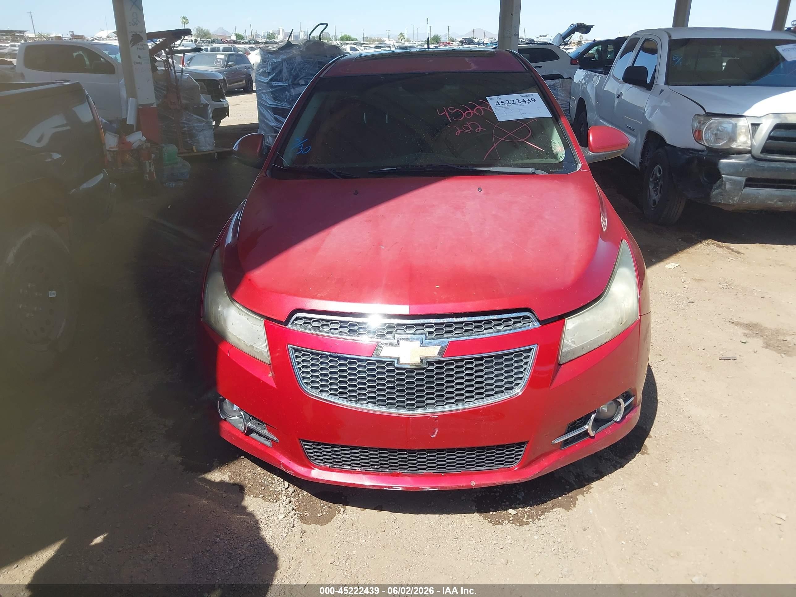 2012 Chevrolet Cruze 1lt Red vin: 1G1PF5SC0C7386540