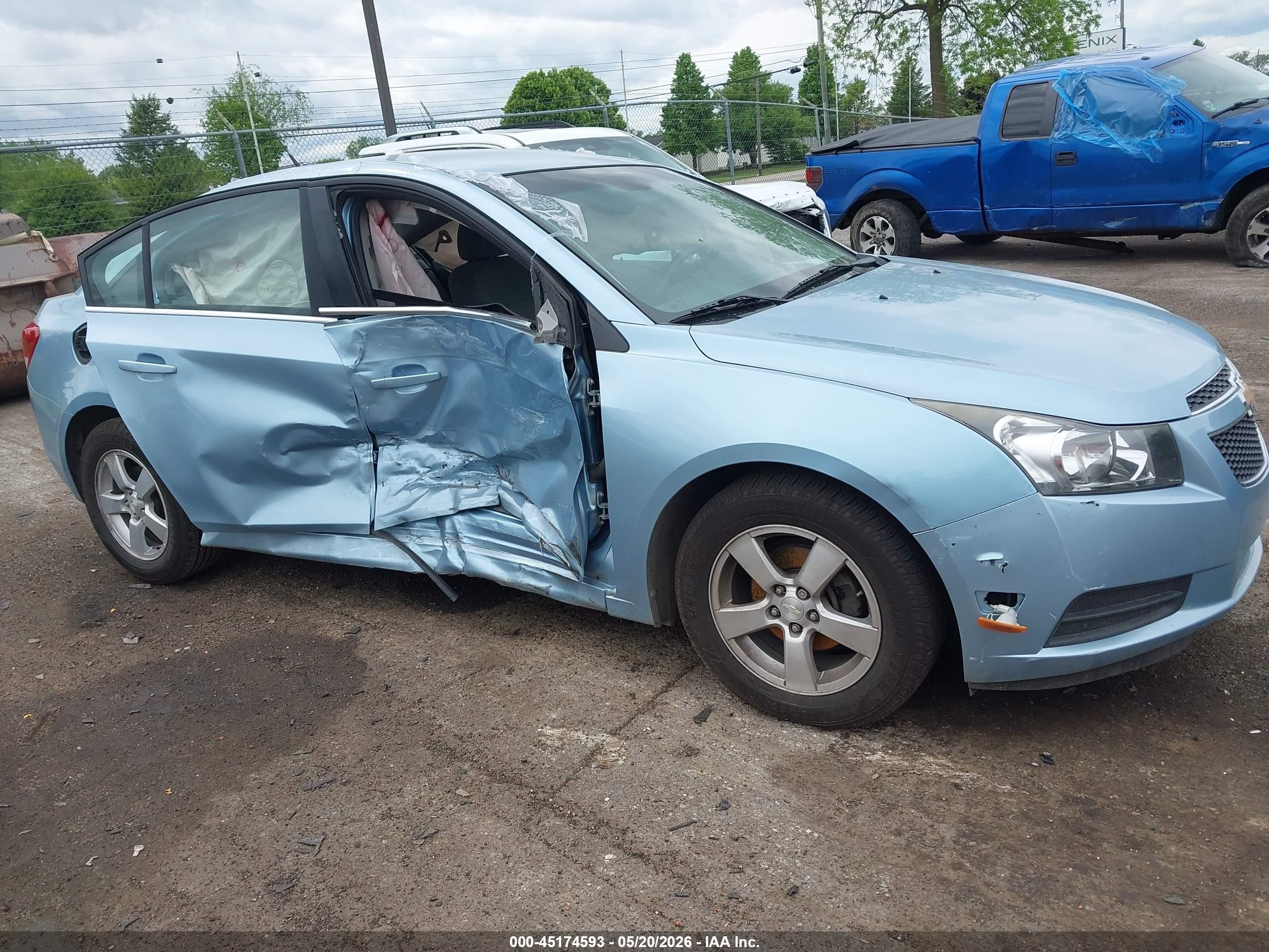 2012 Chevrolet Cruze 1lt Blue vin: 1G1PF5SC1C7146669