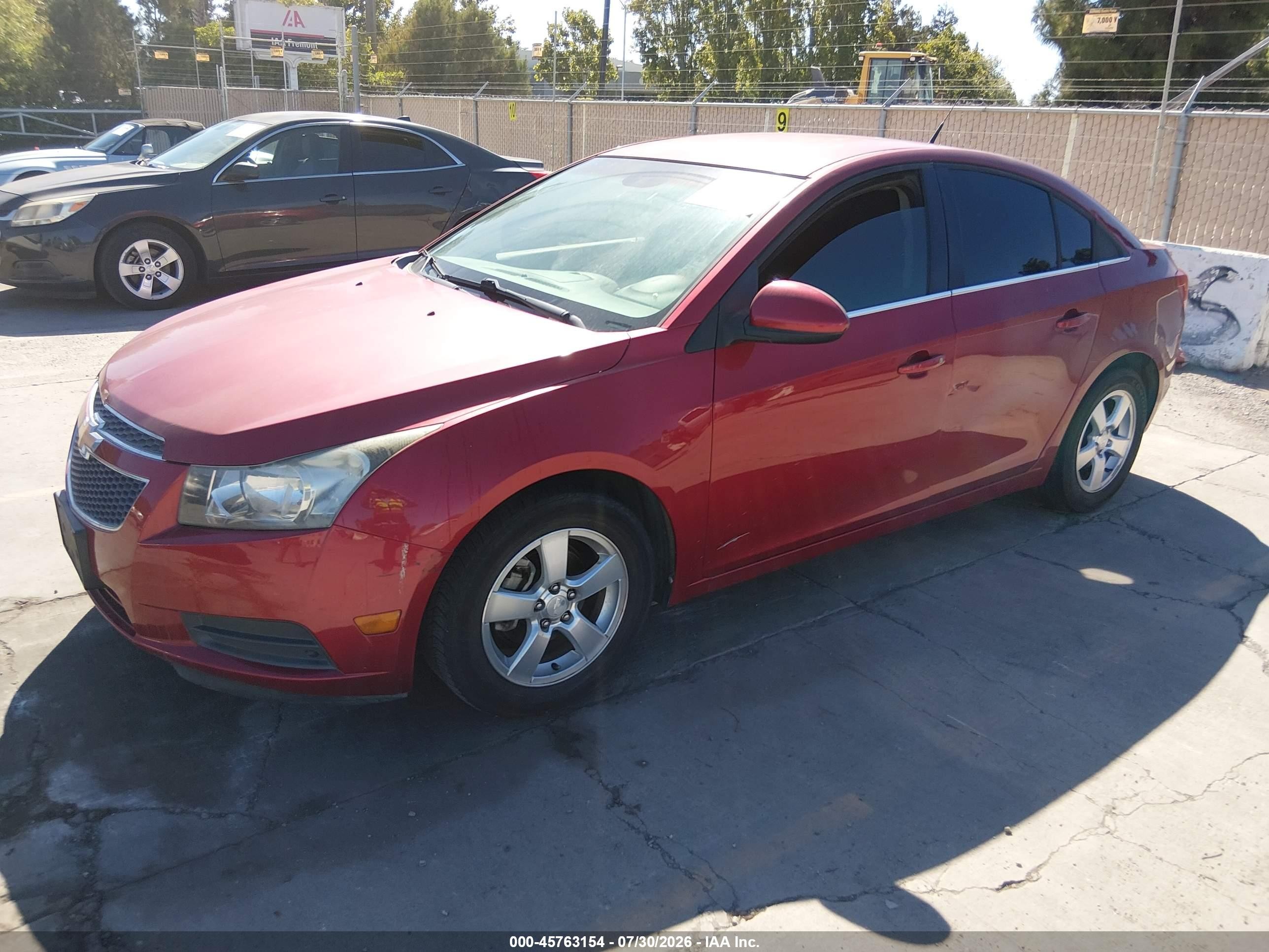 2012 Chevrolet Cruze 1lt Red vin: 1G1PF5SC1C7243046