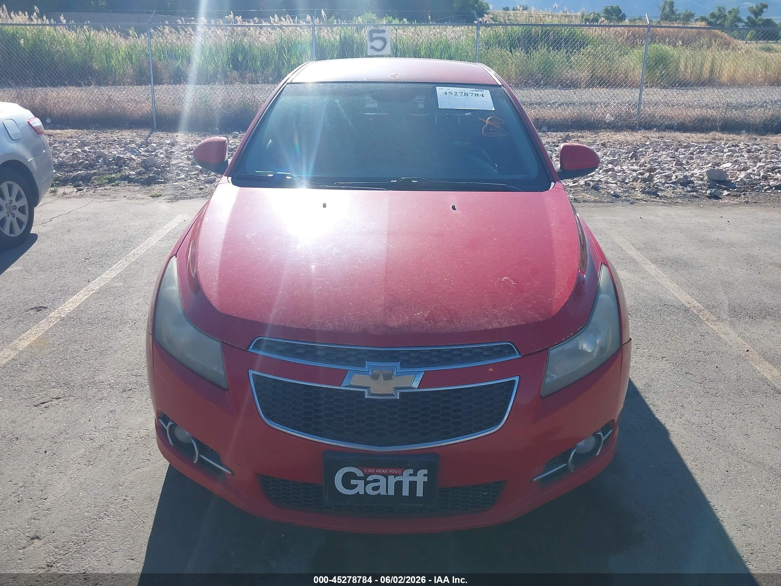 2012 Chevrolet Cruze 1lt Red vin: 1G1PF5SC1C7272403