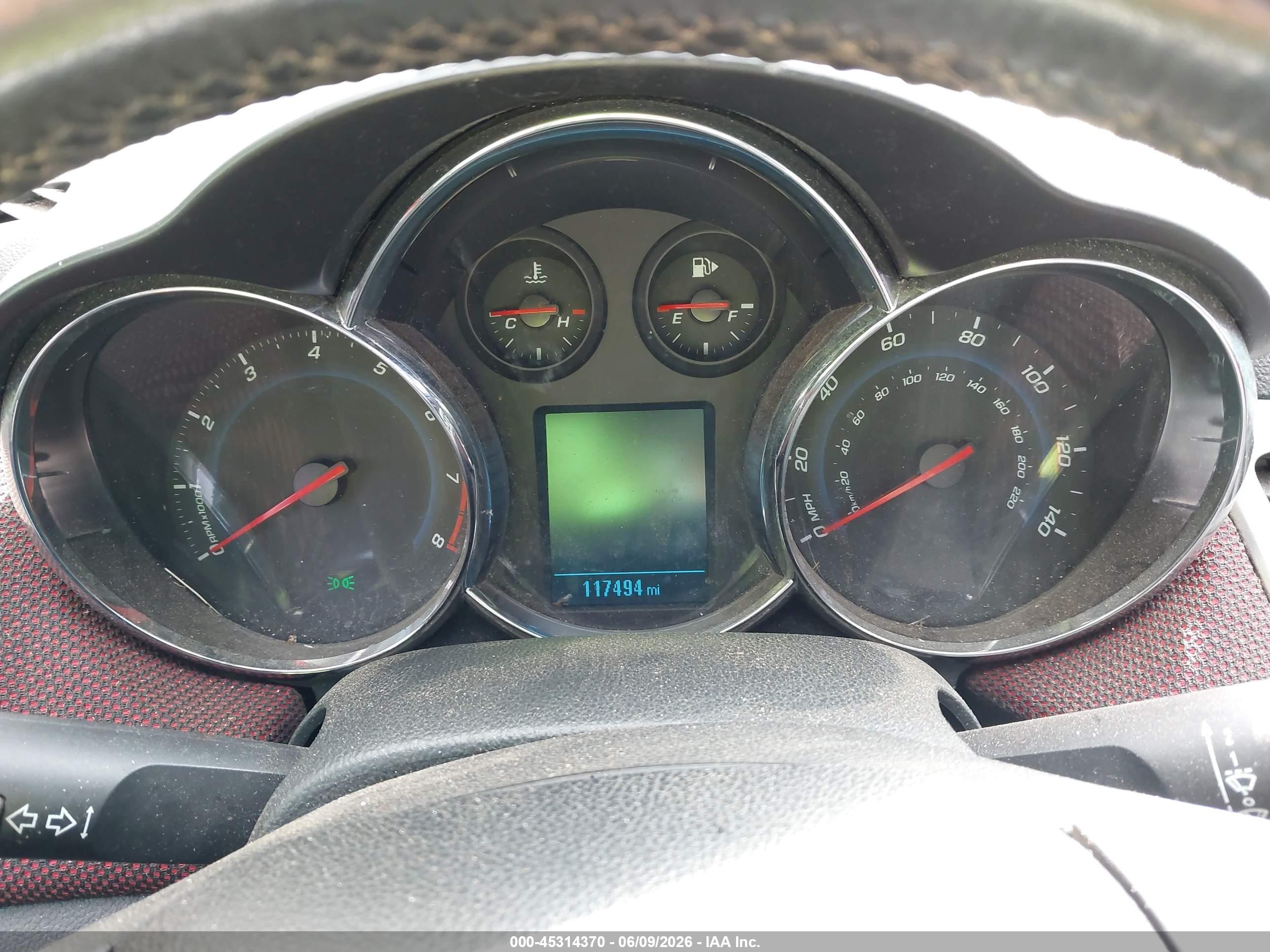 2012 Chevrolet Cruze 1lt Красный vin: 1G1PF5SC1C7403457