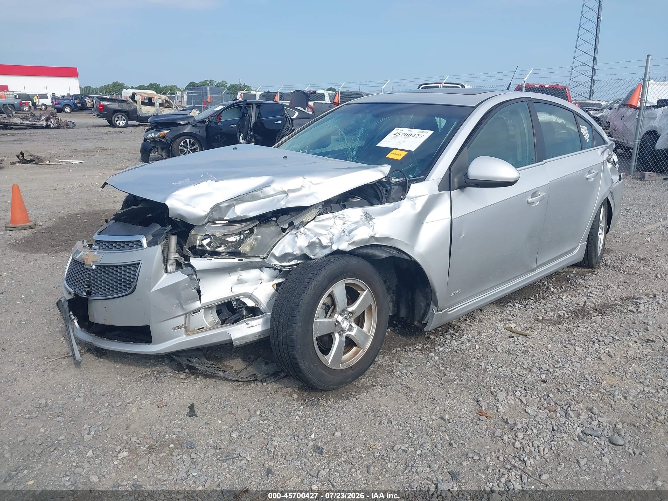 2012 Chevrolet Cruze 1lt Silver vin: 1G1PF5SC2C7198750