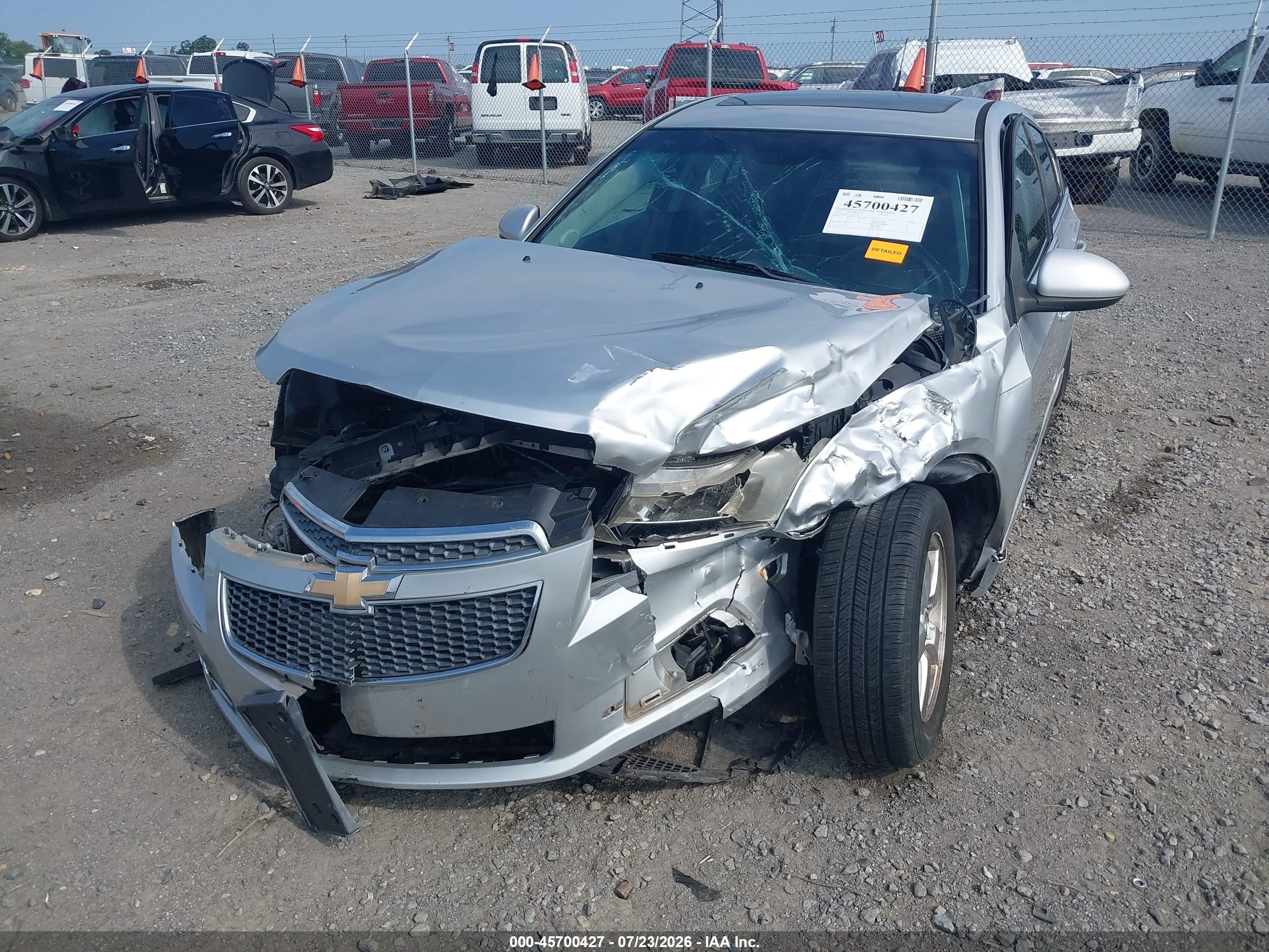 2012 Chevrolet Cruze 1lt Silver vin: 1G1PF5SC2C7198750