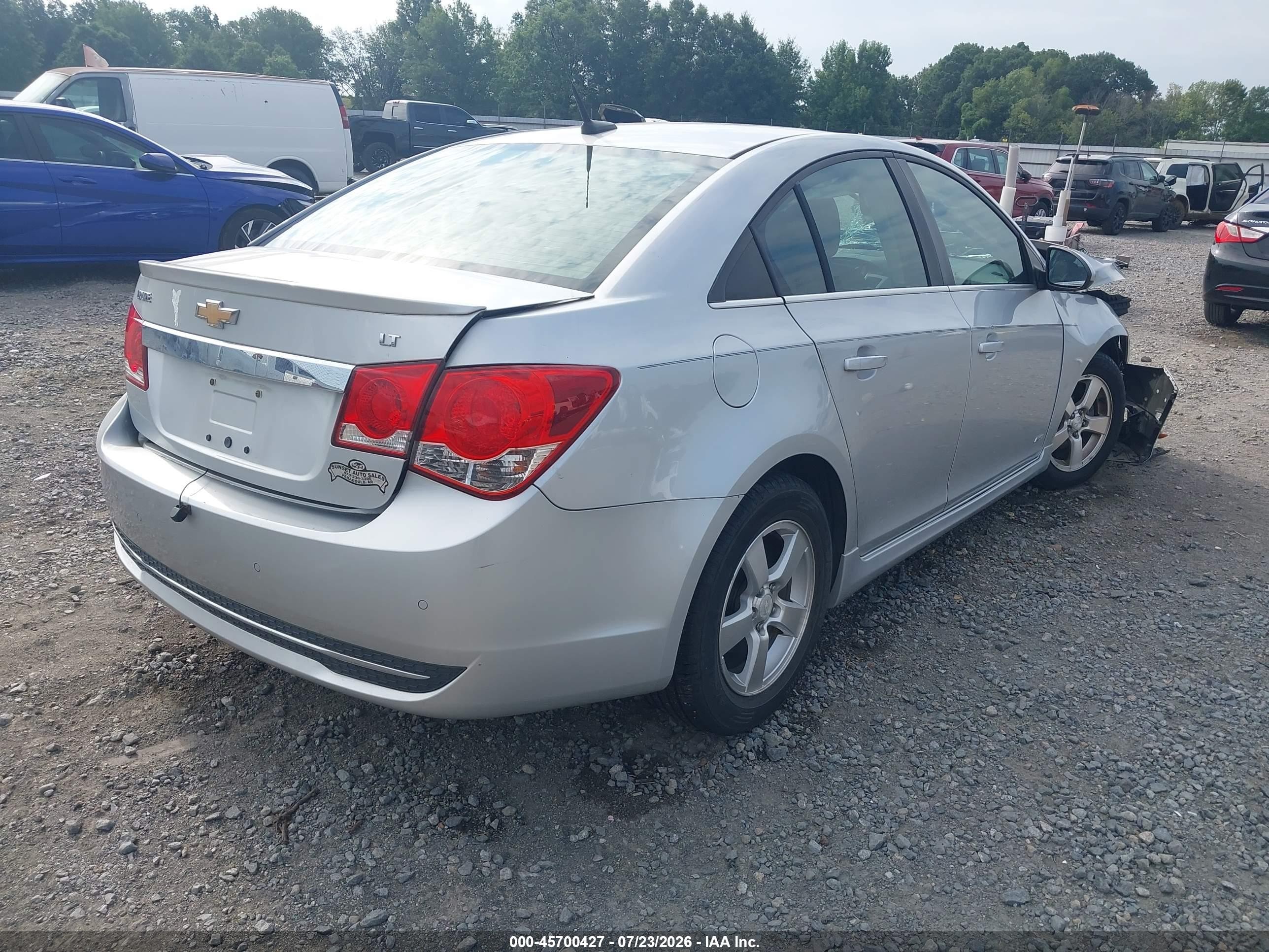 2012 Chevrolet Cruze 1lt Silver vin: 1G1PF5SC2C7198750