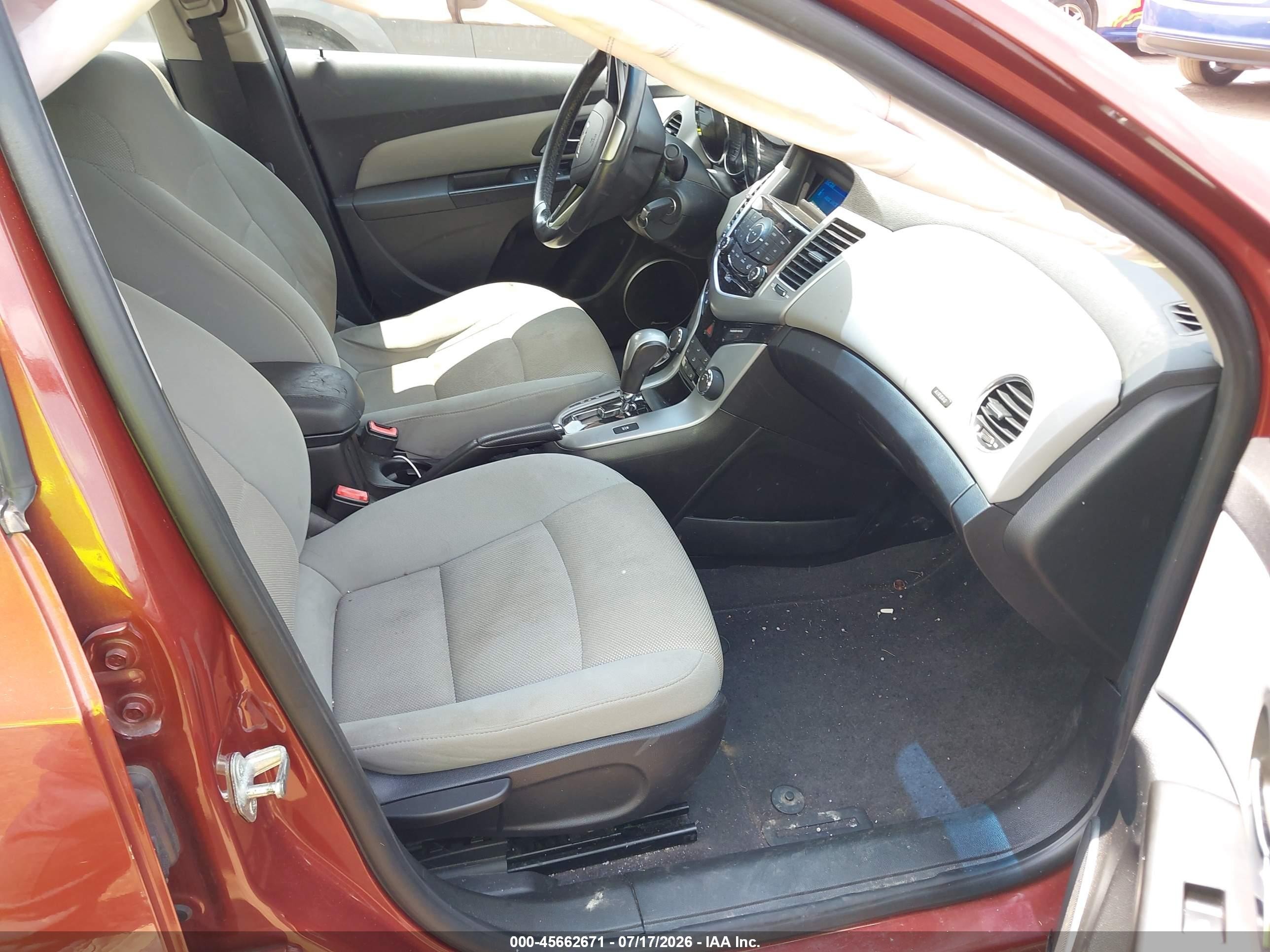 2012 Chevrolet Cruze 1lt Burgundy vin: 1G1PF5SC2C7218642